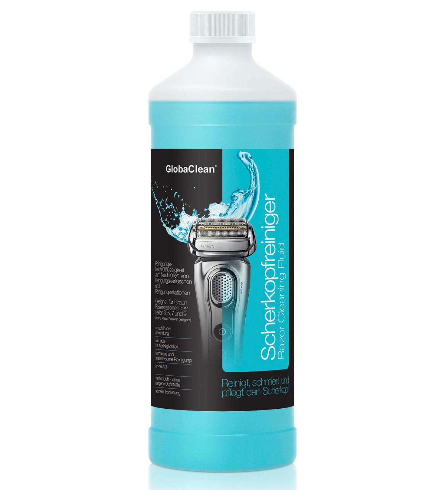 Globaclean Shaking Head Cleaner Refill Fluid 1L - Compatible with Brown Clean & Renew Synchro Activator & Pulsonic Series 3/5/7/9 - International Shipping Available - Buy Online on GoSupps.com