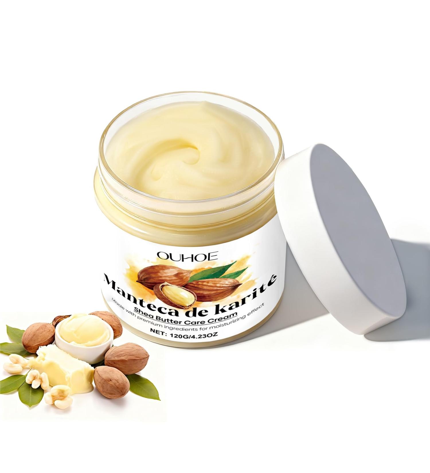 Henjunu 120 g shea butter organic shea butter shea butter cream pure and natural naturally smooth shea butter suitable for all skin and hair types - Buy Online on GoSupps.com