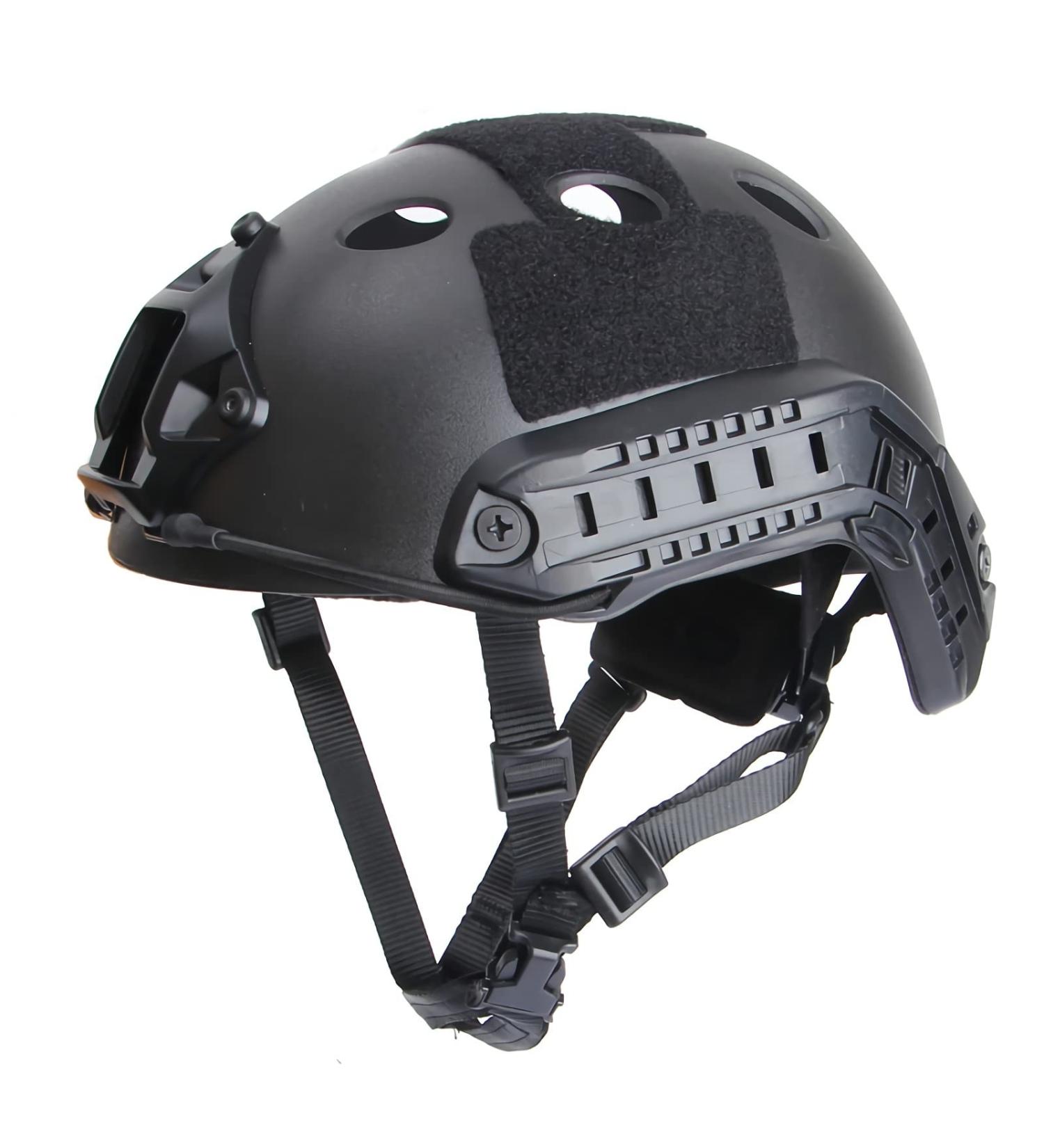 Tactical Paintball Fast Airsoft Helmet with Multicam Cover | PJ Type Protective NVG Mount for Military Sports - Black - Buy Online on GoSupps.com