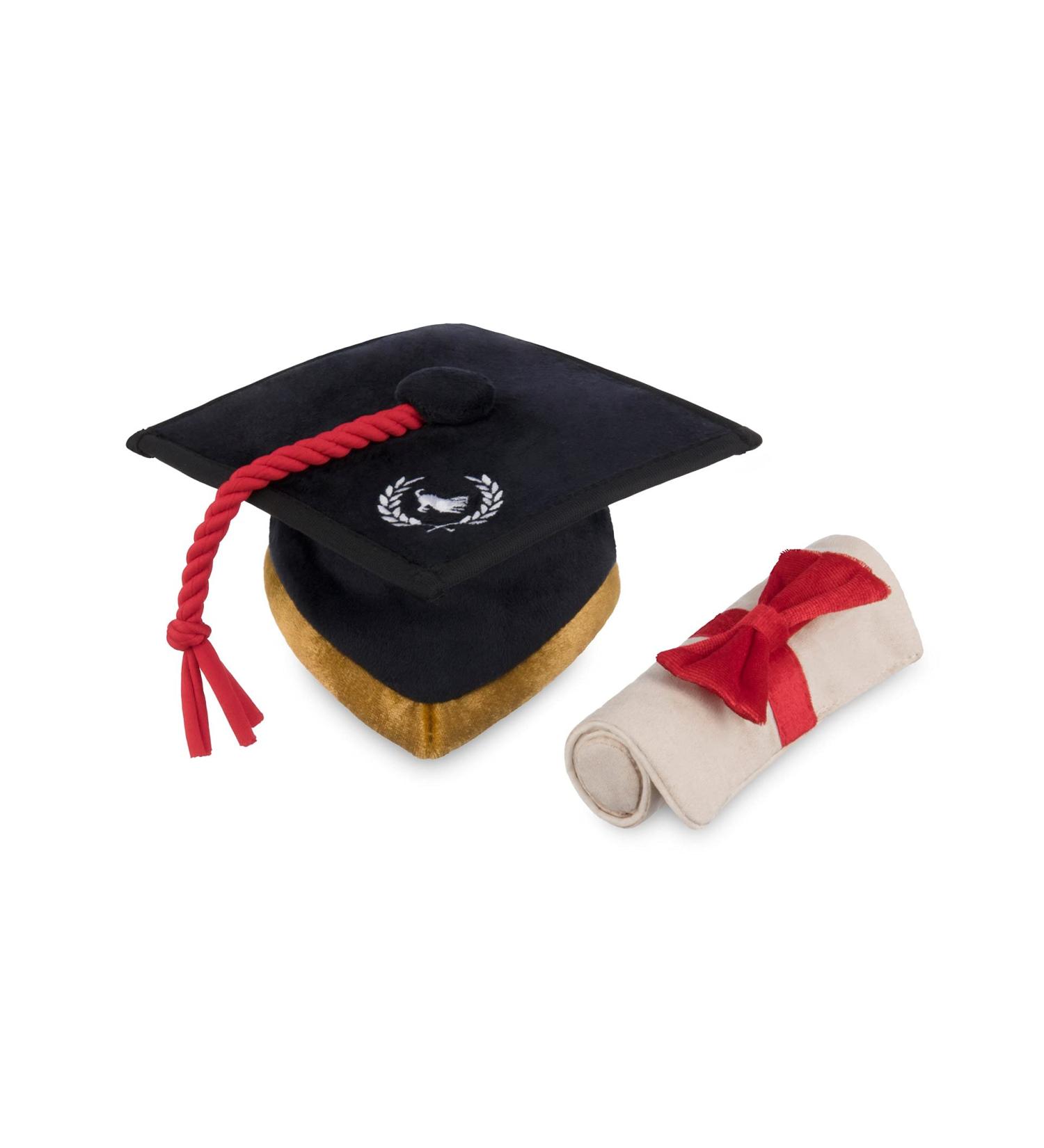 P.L.A.Y. PET LIFESTYLE AND YOU - Plush toy dog back to school collection - graduation hat & scroll/graduation hat & badge More Colorful Gepast - Buy Online on GoSupps.com