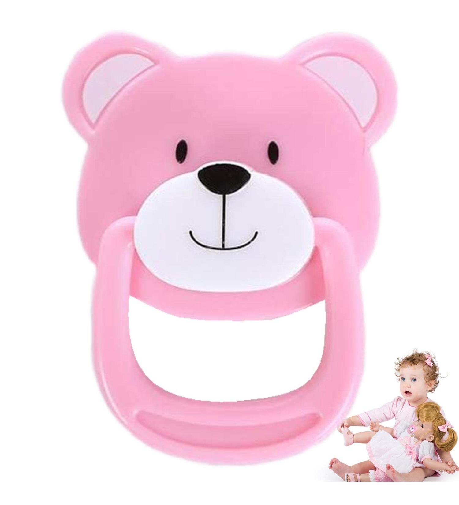 Gruwkue Baby Pacifier | Bear-Shaped Magnetic Dummy for Boys & Girls | Cute Puppy Bike Doll Accessories in Pink - Buy Online on GoSupps.com