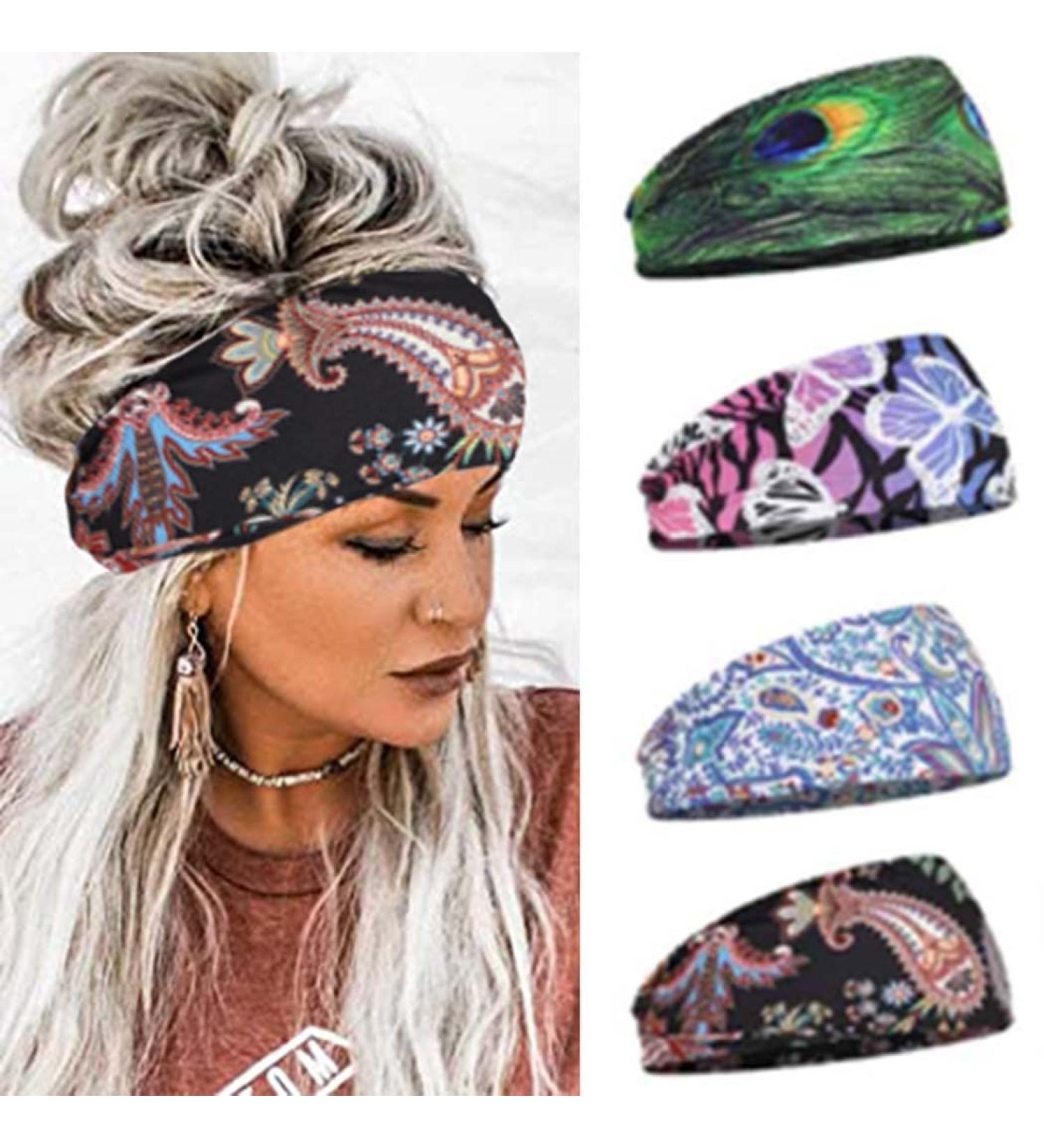 Boho Wide Headbands Black African Headwraps Set 6 - Buy Online on GoSupps.com