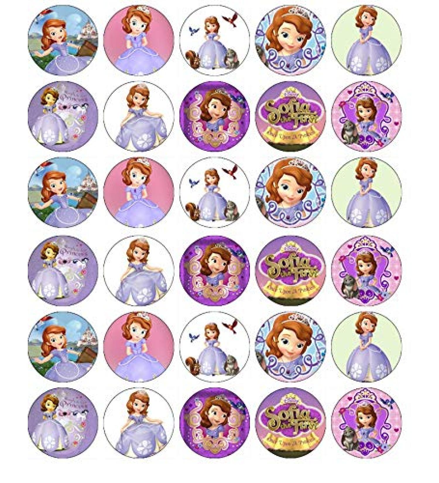 Sofia The First Disney Cupcake Toppers Edible Wafer Paper Fairy Motif Pack of 30
