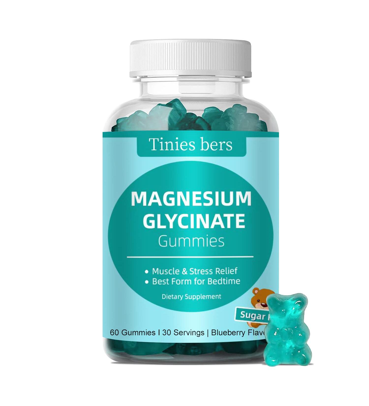 500mg Sugar-Free Magnesium Glycinate Gummies for Sleep & Stress Relief - 60 Count - Non GMO, Vegan & Gluten-Free - Buy Online on GoSupps.com