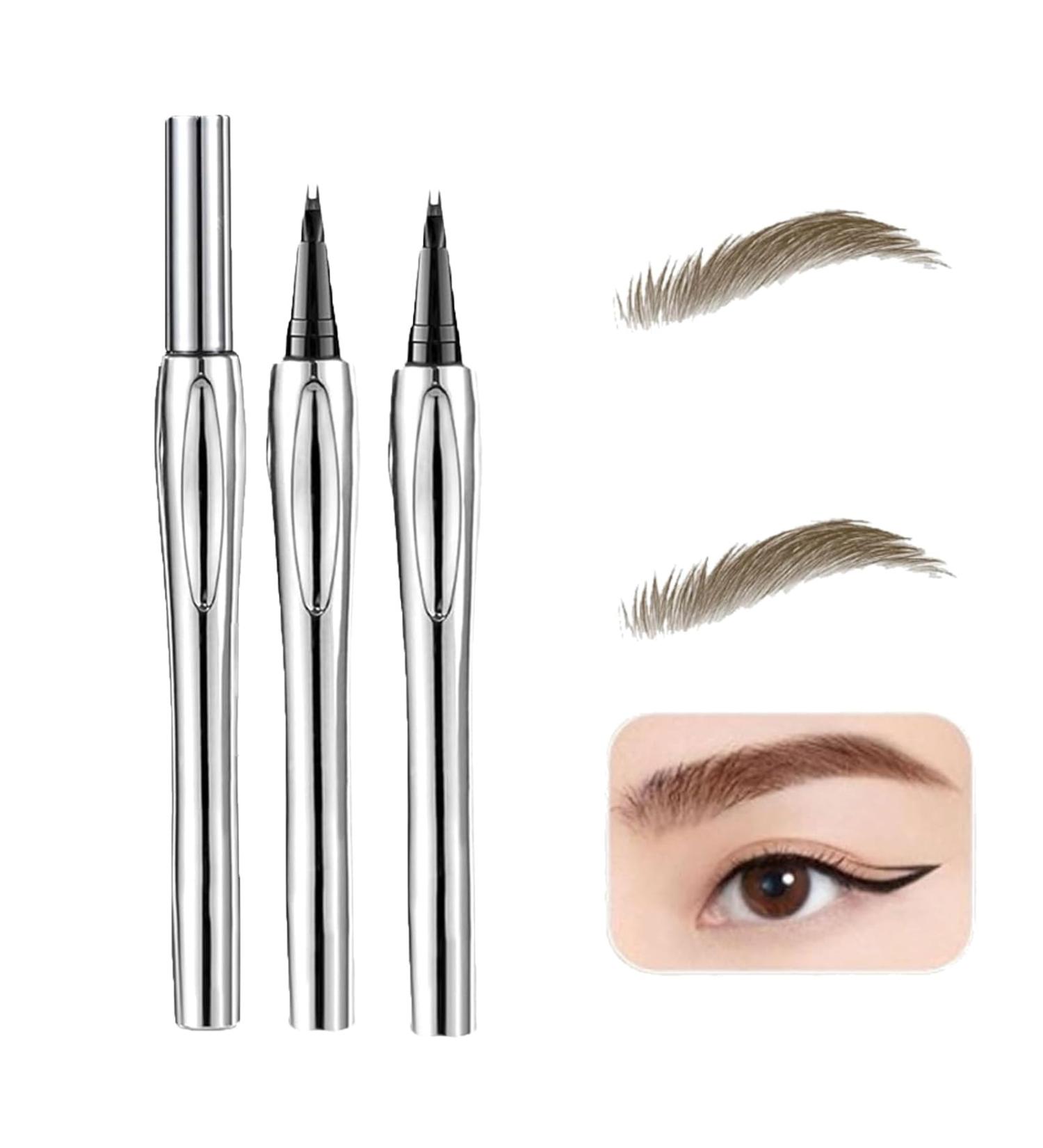Cooklesa Eyebrow Natural Waterproof Eyebrow Pen With Microfine Tip Two-Pronged Eyebrow Pencil with Micro-fork Tip 3D Waterproof Microblading Eyebrow Pen (2 * 02) 2*02 - Buy Online on GoSupps.com
