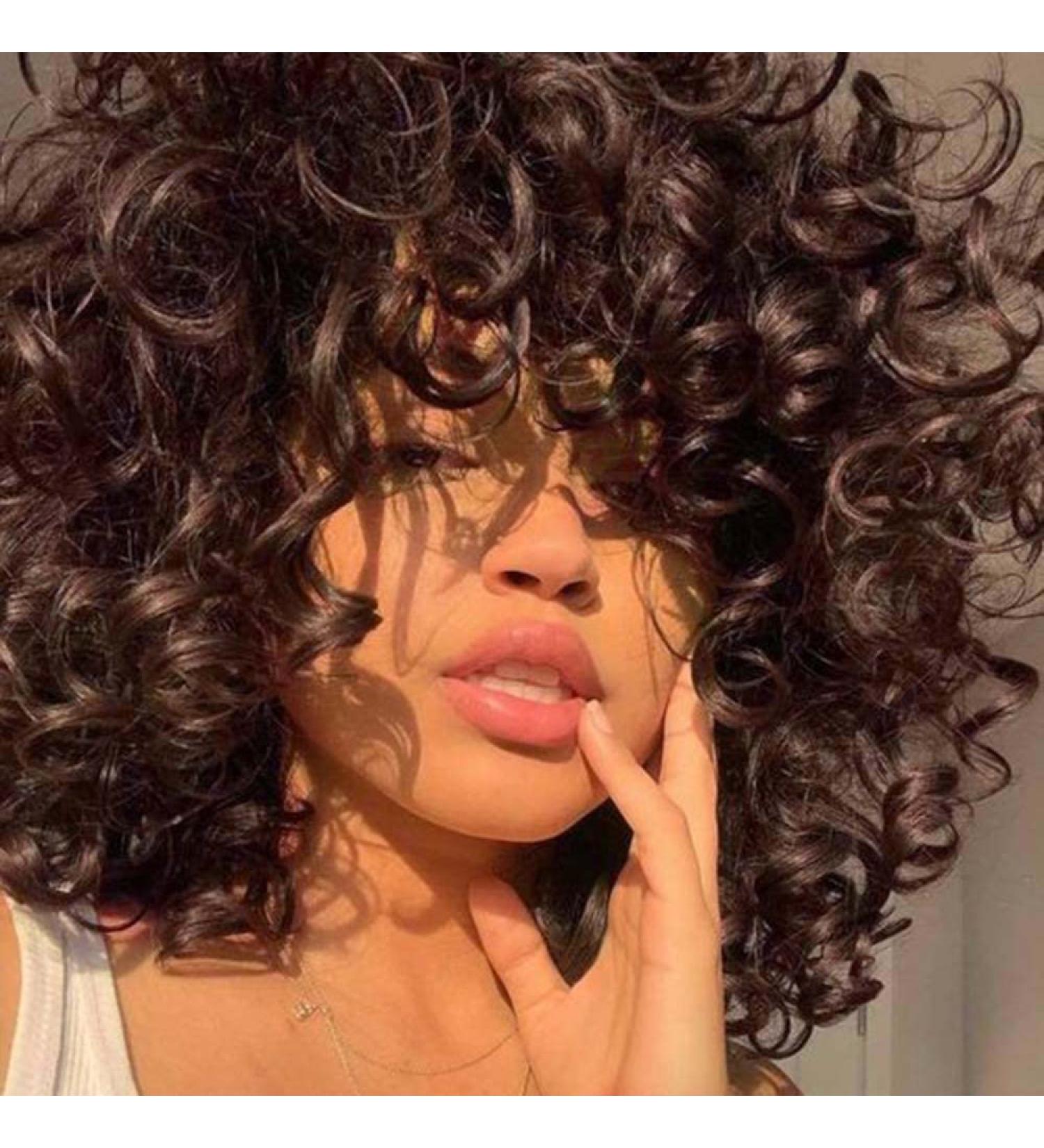 Shop Porsmeer Afro Wig for Women | Large Curly Ponytail & Short Dark Brown Bob - Perfect for Halloween & Cosplay - Buy Online on GoSupps.com