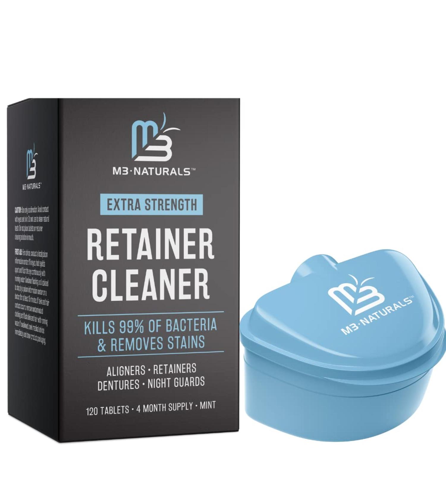 M3 Naturals Retainer Cleaner Tablets and Denture Bath Case - 4 Month Supply - Buy Online on GoSupps.com