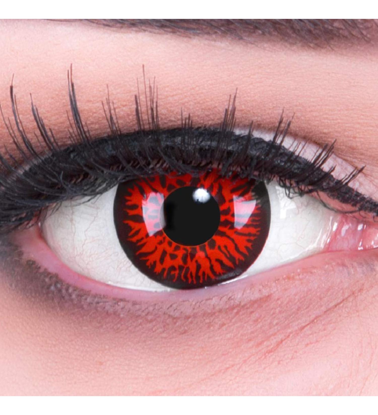Buy Meralens Red Crazy Fun Demon Year Contact Lenses - Top Quality for Carnival | Free Lens Containers Included - Buy Online on GoSupps.com