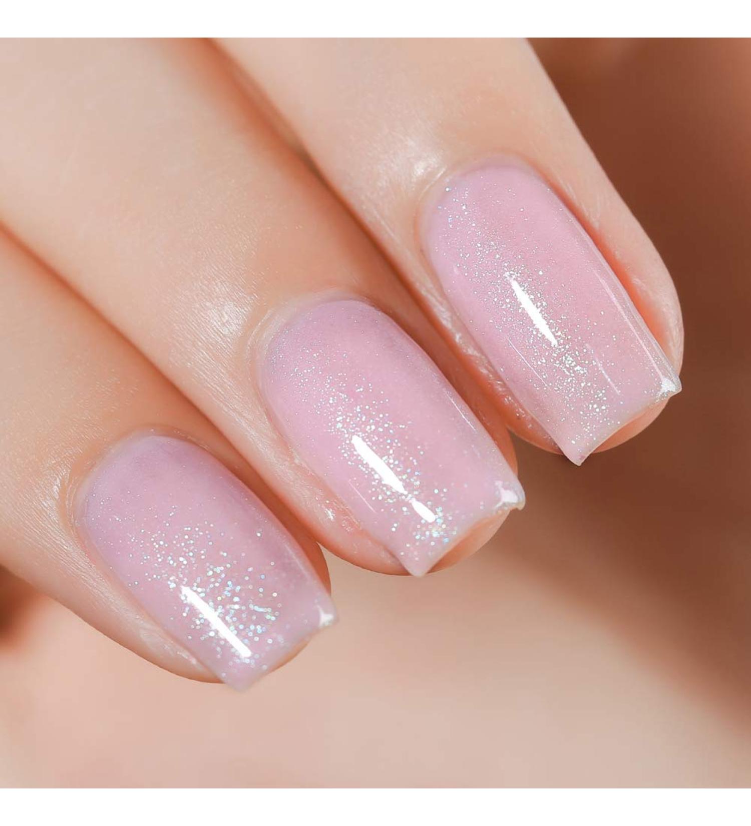 FZANEST Pink Shimmer Glitter Gel Nail Polish - Sweet Pink | Long Lasting LED UV Gel Varnish for Manicure & Pedicure - Buy Online on GoSupps.com