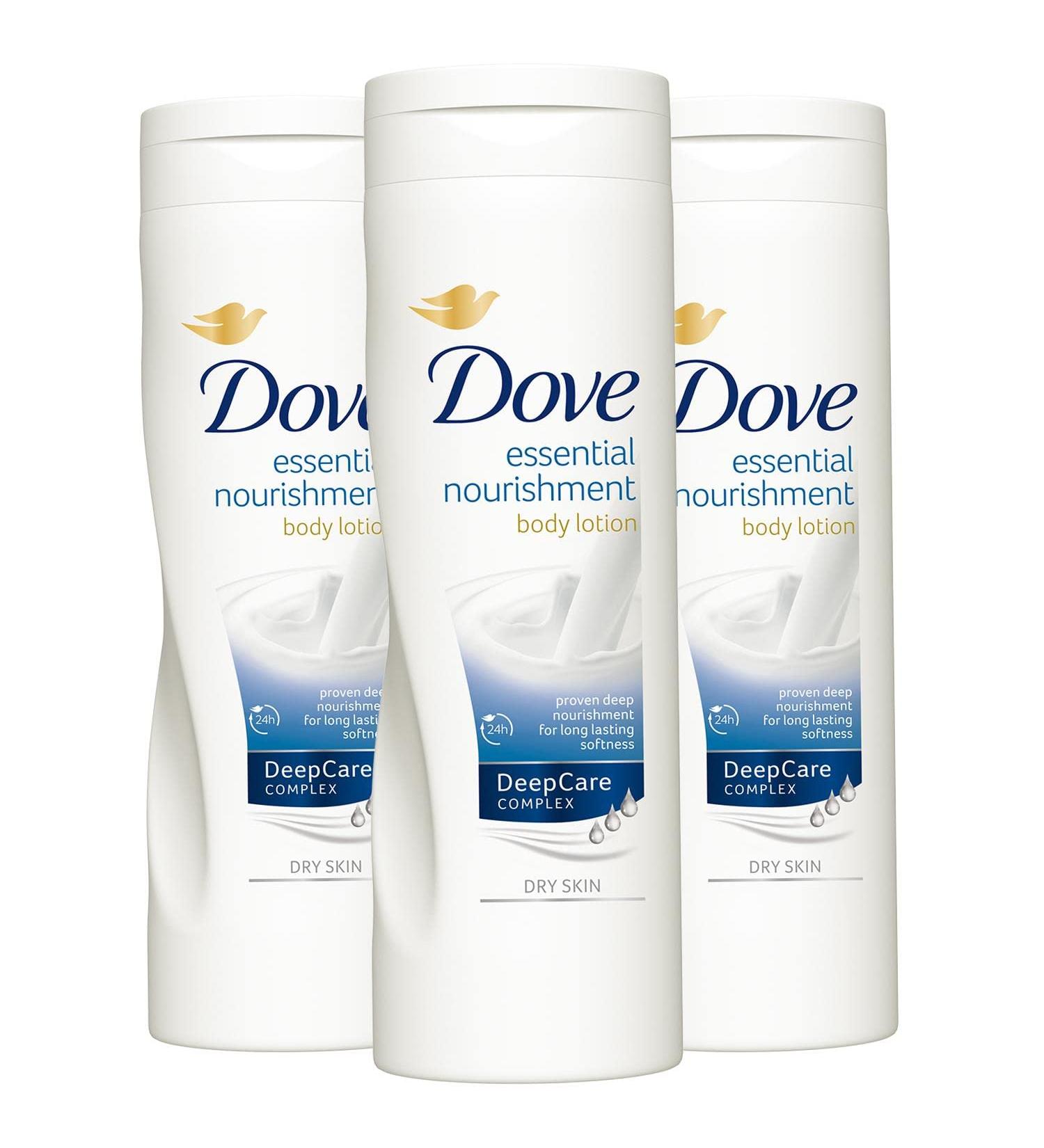Dove Essential Nourishment Body Lotion 250ml - Pack of 3 | Moisturizing Formula - Buy Online on GoSupps.com