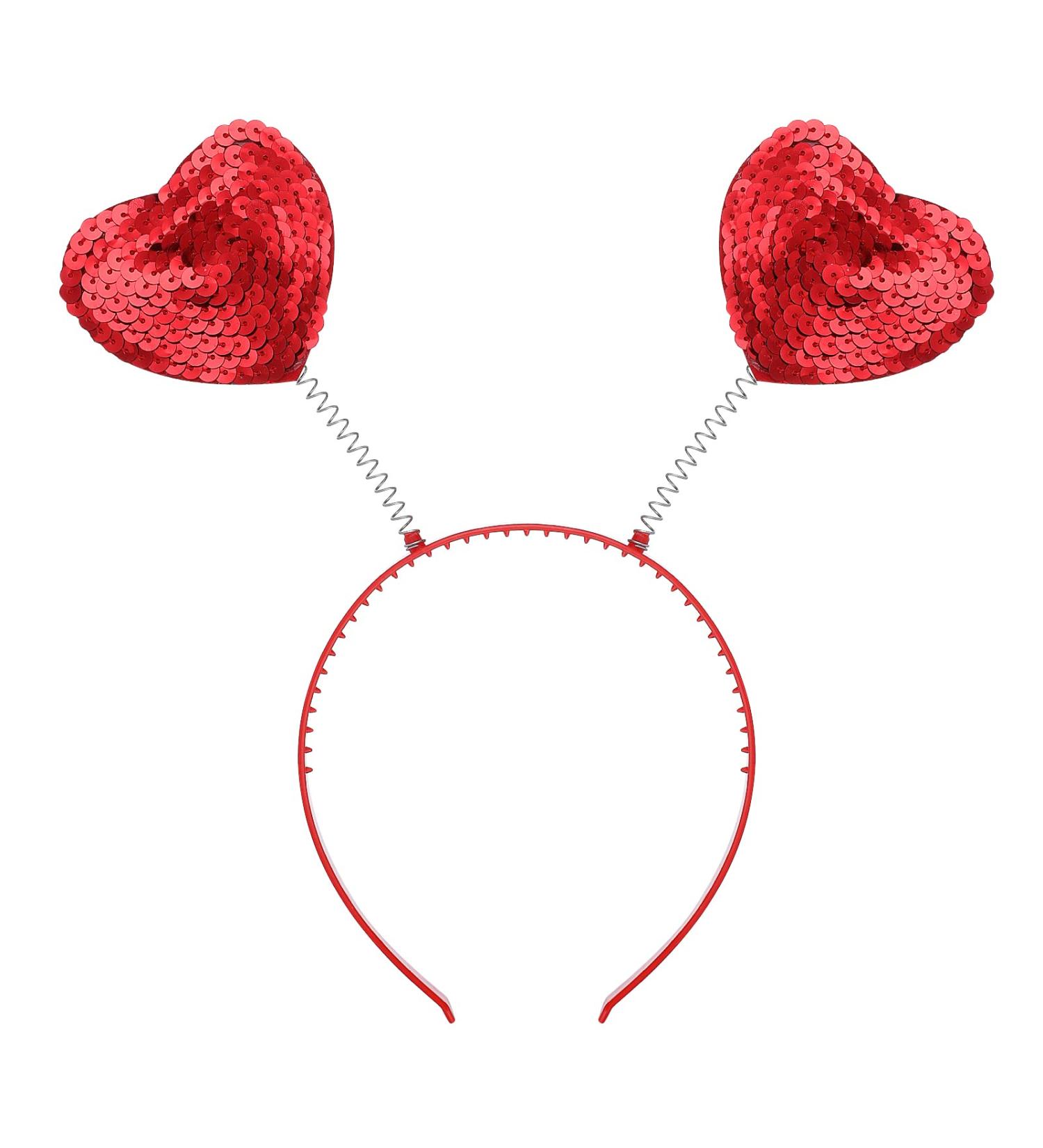 WLLHYF Glitter Red Heart Headband Valentine's Day Headbands Fashion Sequin Love Hair Band Hair Cute Hair Hoop Accessories for Girls Women New Year Holiday Birthday Party Wedding Gift - Buy Online on GoSupps.com