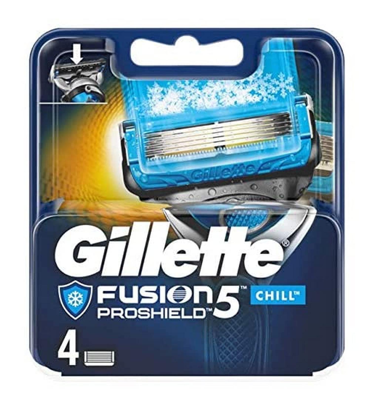 Buy Discontinued Gillette Fusion ProShield Chill Razor Blades for Men - 4 Pack | International Shipping Available - Buy Online on GoSupps.com