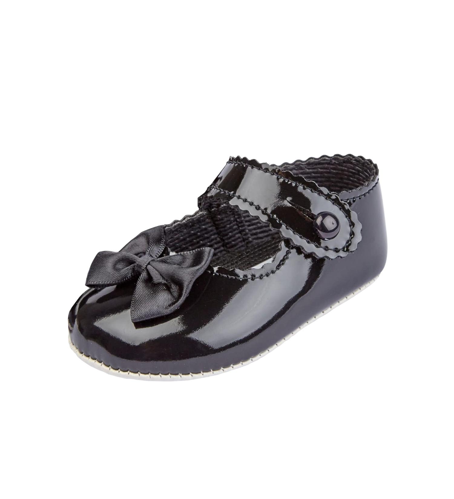 Early Days Baypods Baby Girls Soft Soled Pre Walker Shoes - Made in England - Black Patent - Buy Online on GoSupps.com