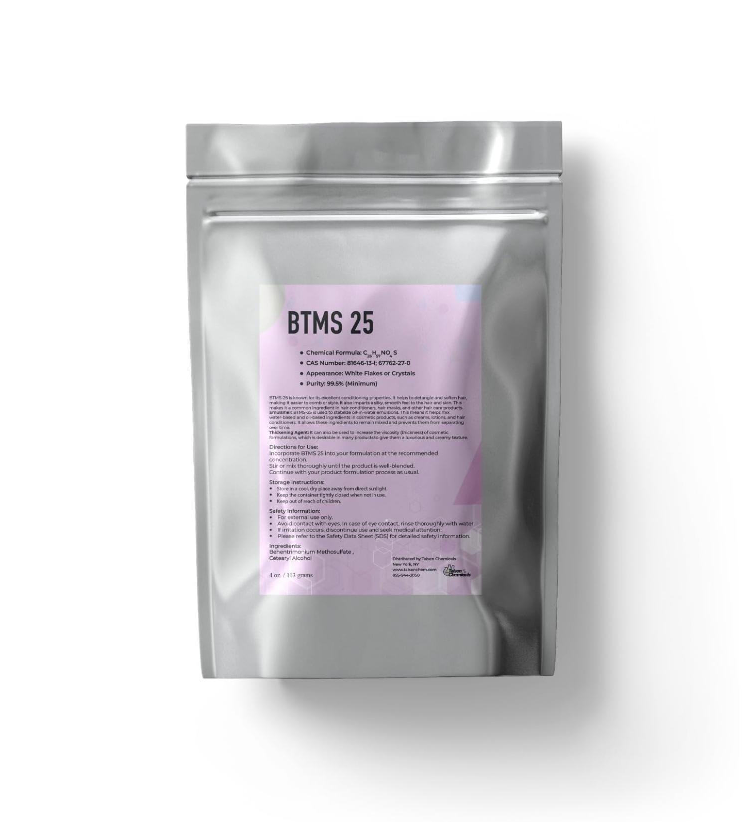 Buy BTMS 25 Conditioning Emulsifier 4 Oz - Premium Behentrimonium Methosulfate for Lotions & Body Scrubs | Talsen Chemicals - International Shipping Available - Buy Online on GoSupps.com