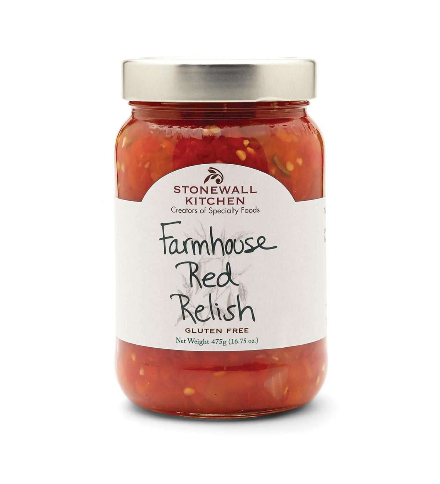 Farmhouse Red Relish by Stonewall Kitchen - 475g | Perfect for Hot Dogs Burgers & Sandwiches | Fruity & Spicy Flavor - Buy Online on GoSupps.com