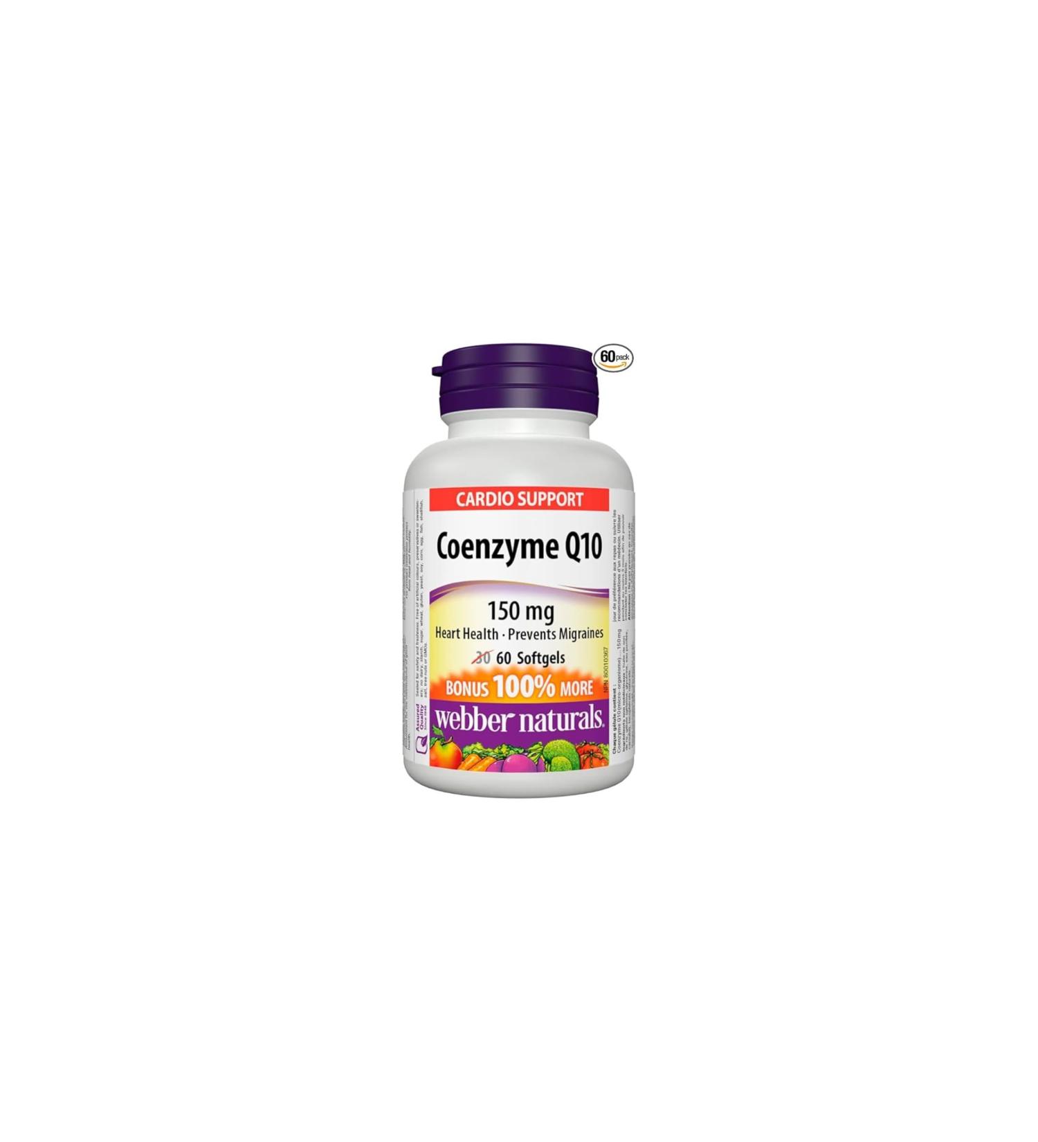 Buy Webber Naturals Coenzyme Q10 150mg Softgels - High Potency Antioxidant for Heart Health | International Shipping Available - Buy Online on GoSupps.com
