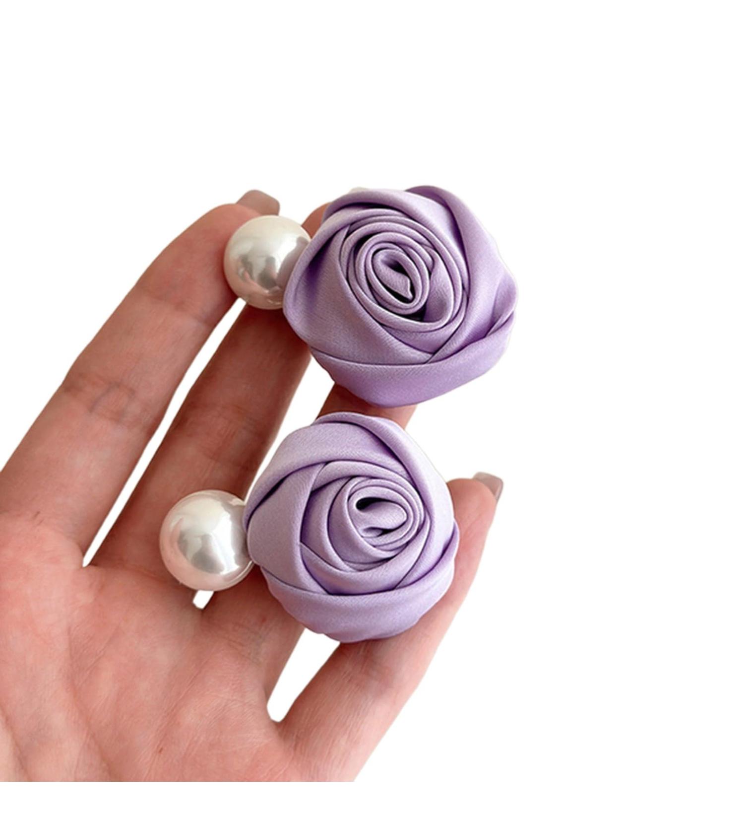 Kamonda Flower Clips Pearls Hair Claw Clip Elegant Blossom Rose Hair Accessories Hair Ornaments Exquisite Hairpin Headdress Package includes: 1x Hairpin Purple - Buy Online on GoSupps.com