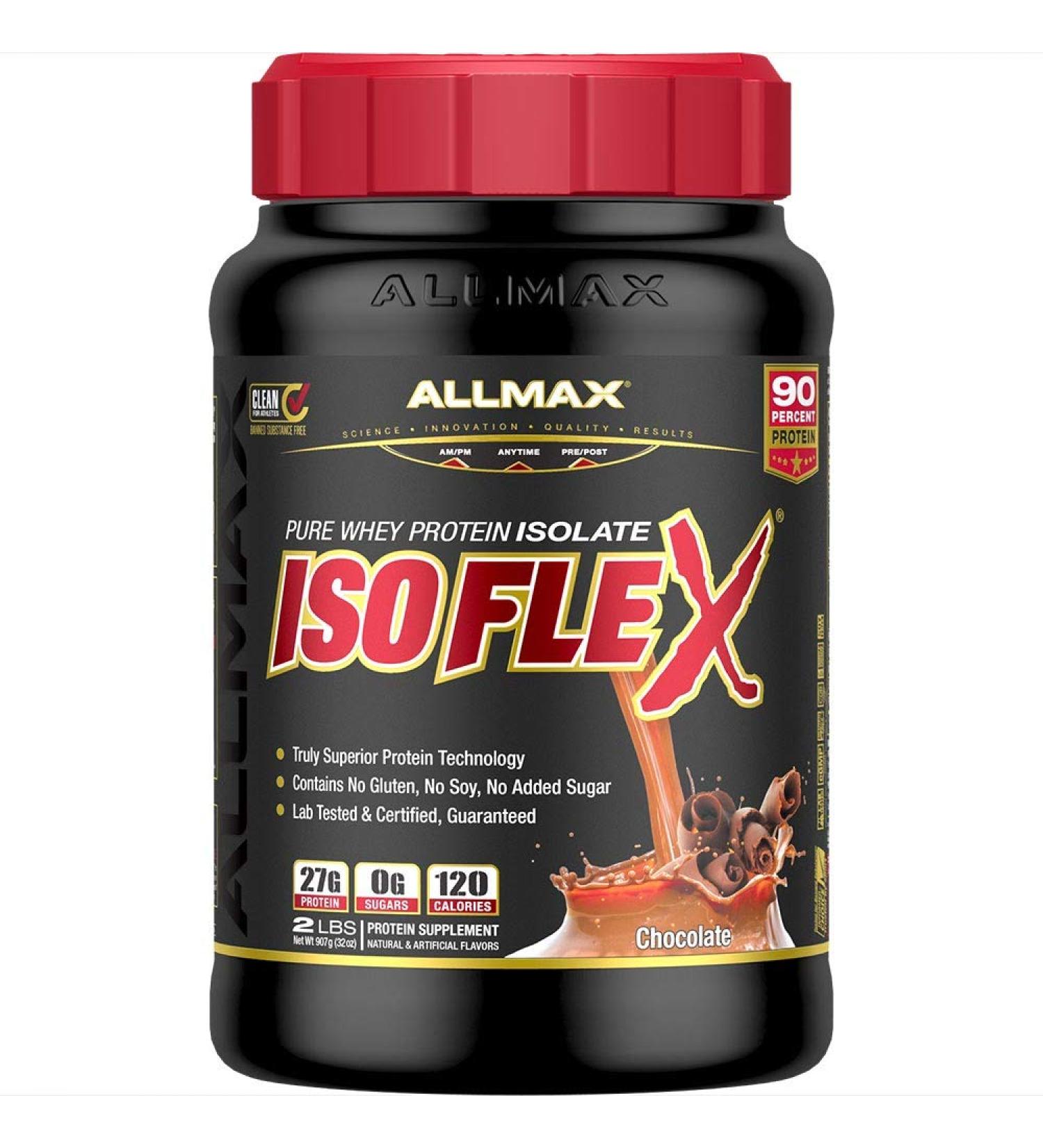 ALLMAX Isoflex Pure Whey Protein Isolate - Chocolate 32oz (907g) | High-Quality Fitness Supplement - Buy Online on GoSupps.com