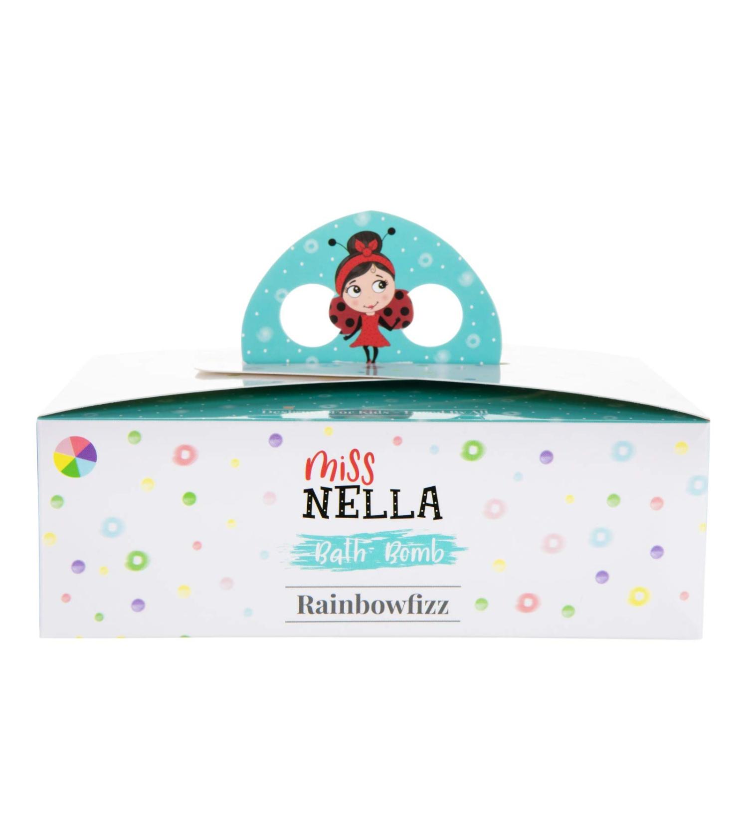 Miss Nella Rainbowfizz Set - 6 Hypoallergenic Odorless Bath Bombs for Kids | Vegan Colors: Pink Blue Purple Yellow Green & Violet - Buy Online on GoSupps.com