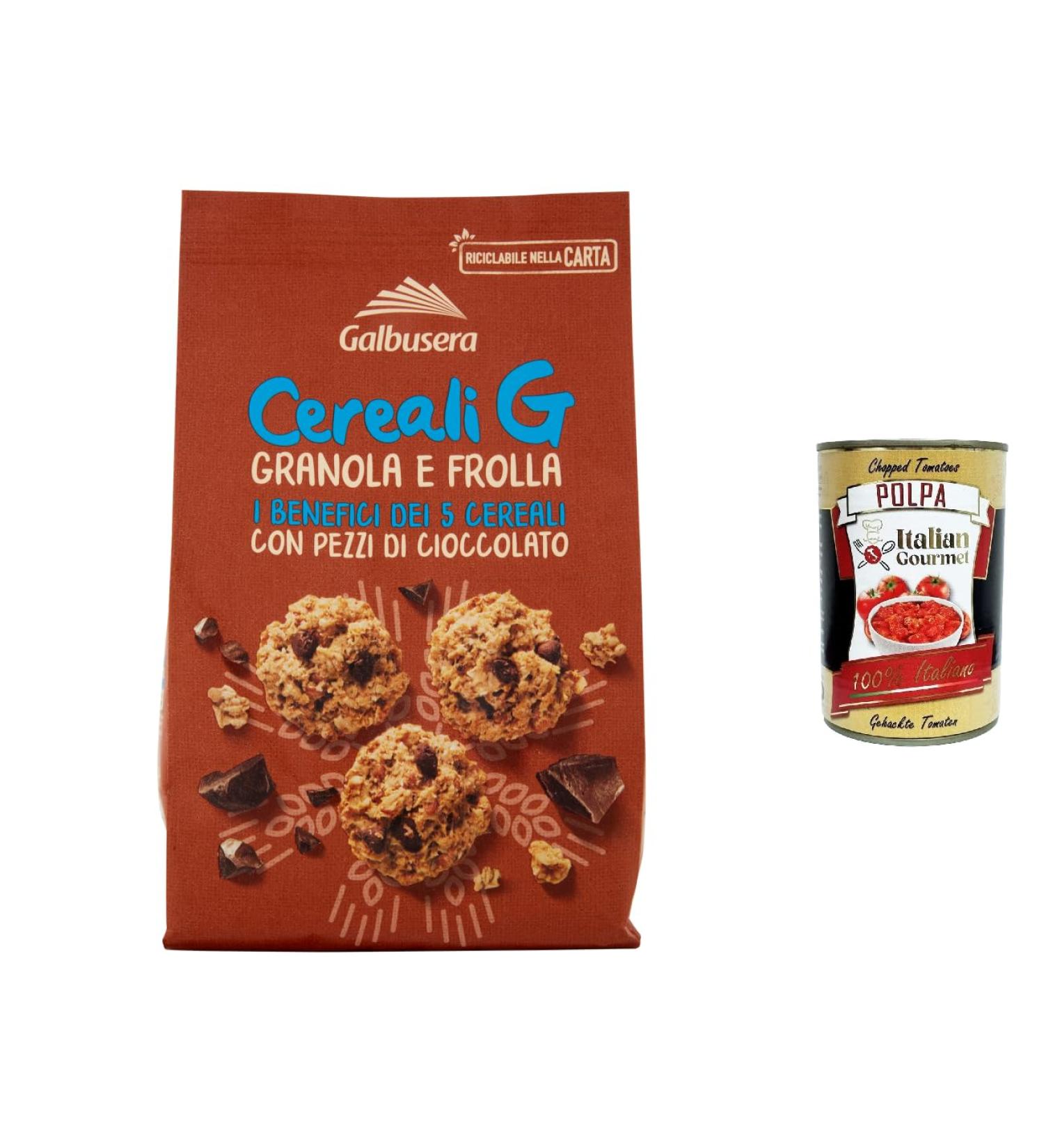  Italian Gourmet E.R. Galbusera Cereali G Granola e Frolla Shortbread Set of 3 Biscuits with Cereal and Chocolate Chunks 300 g + Italian Gourmet Polpa 400 g - Buy Online on GoSupps.com