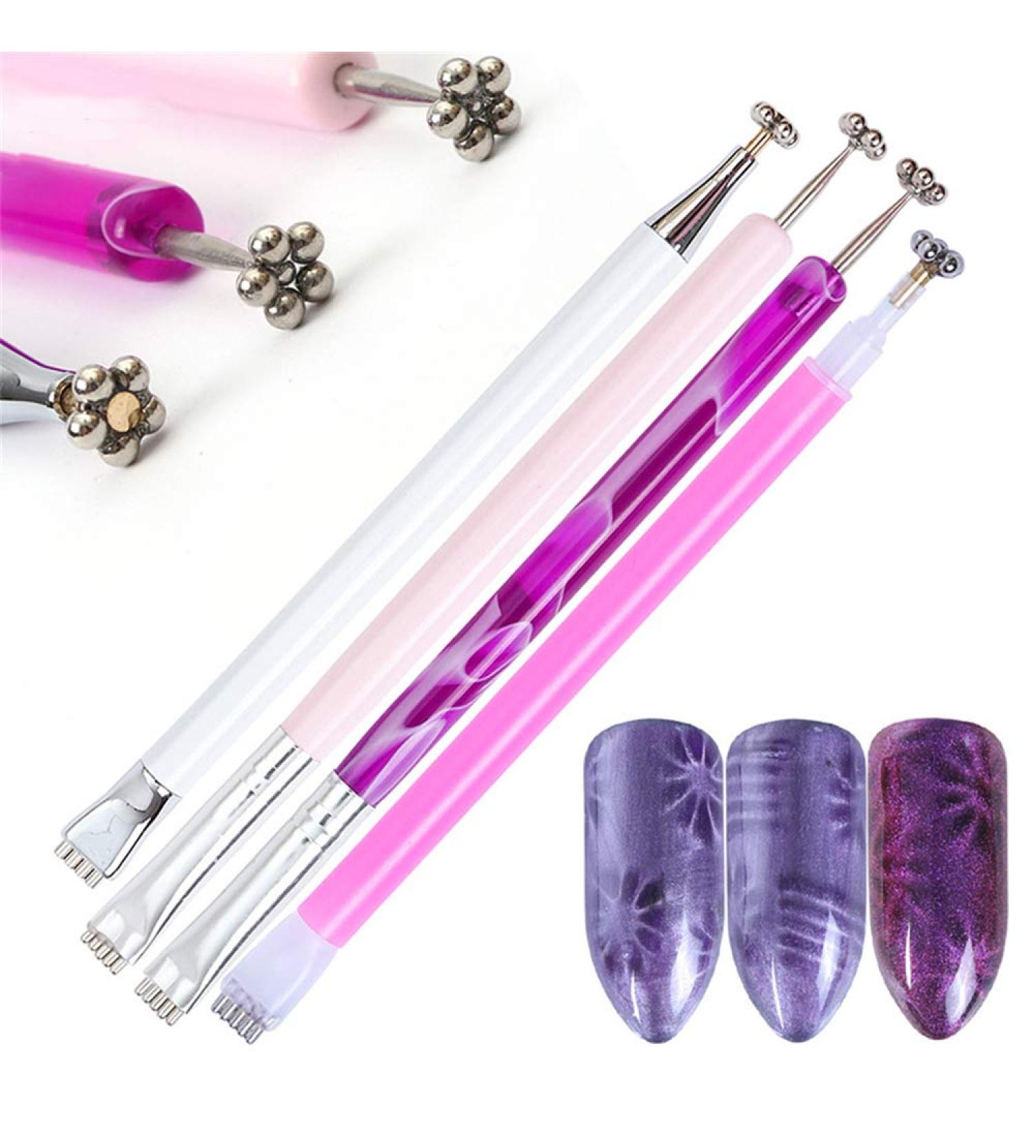 Pure Vie 4-Piece Nail Art Magnet Pencil Set - 3D Cat Eye Gel & DIY Manicure Tools - Buy Online on GoSupps.com