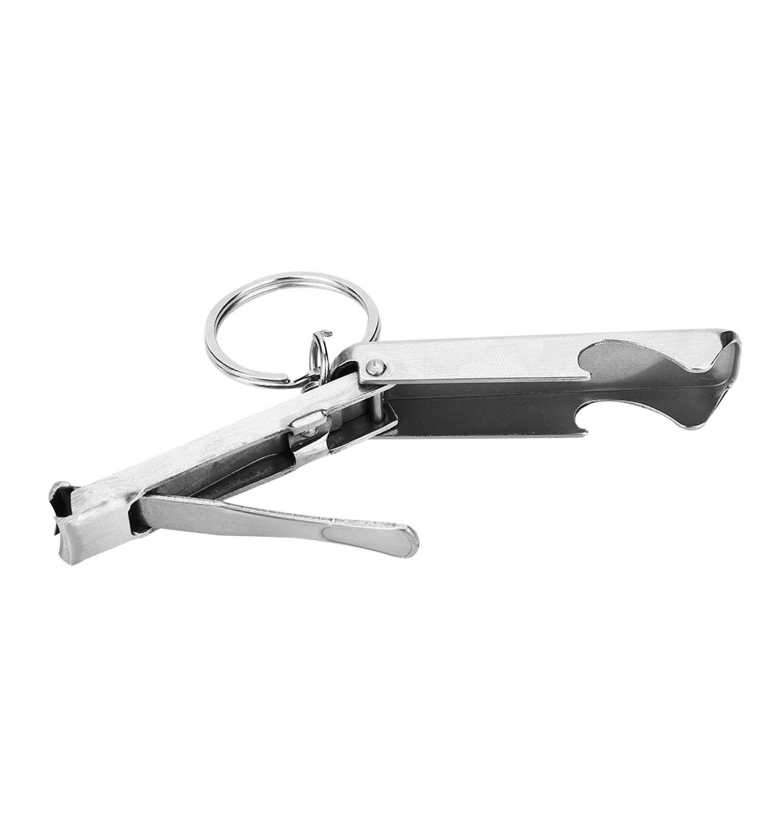 2 in 1 Nail Cutter Portable Stainless Steel Toenail Clippers and Bottle Opener with Key Ring for Men Women and The Elderly - Buy Online on GoSupps.com