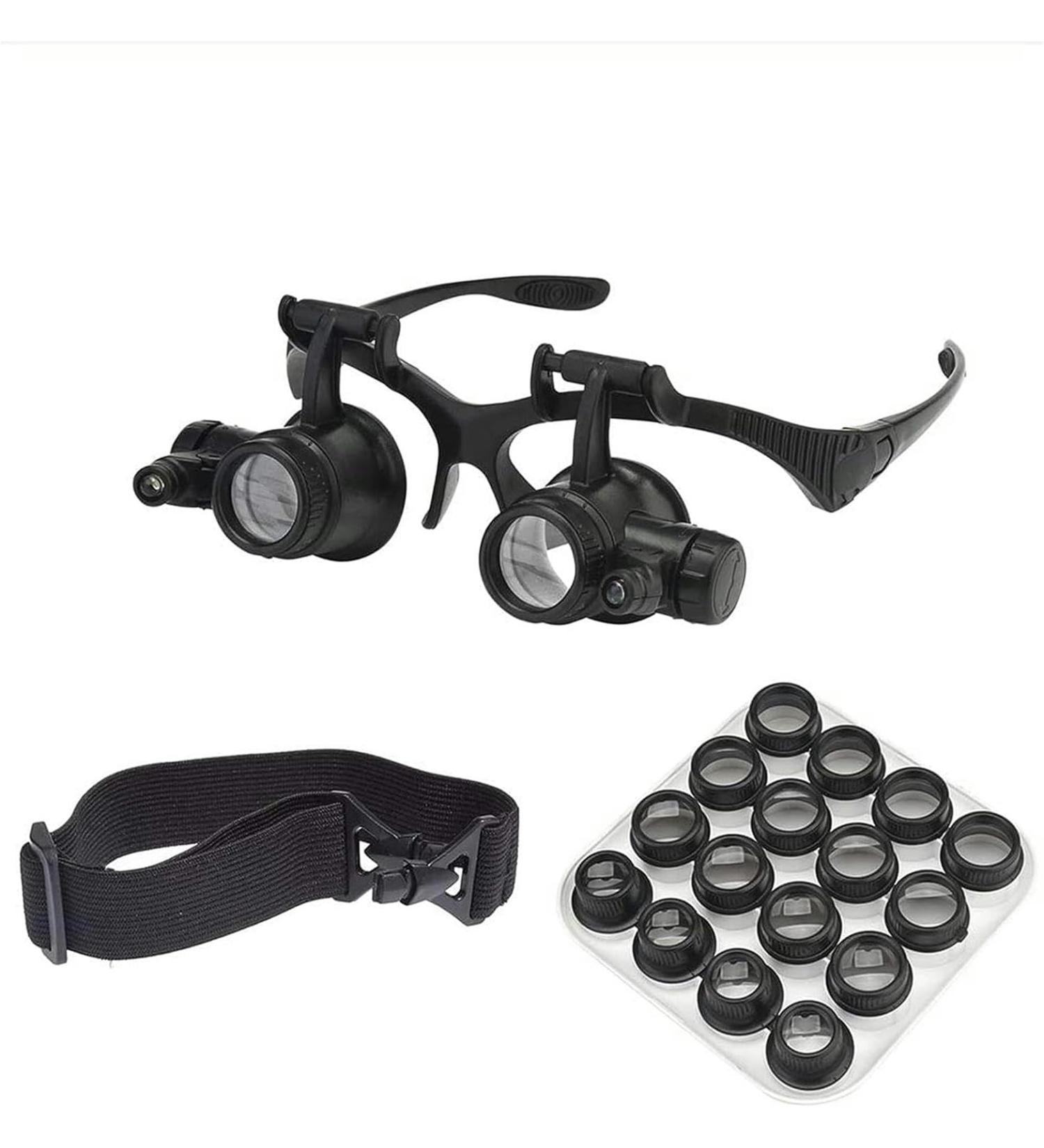 Portable LED Head-Mounted Magnifier 2.5X 4X 6X 8X10X 15X 20X 25X 8 Interchangeable Lens Eyes ES with Lights Watch Repair Full of Stars - Buy Online on GoSupps.com