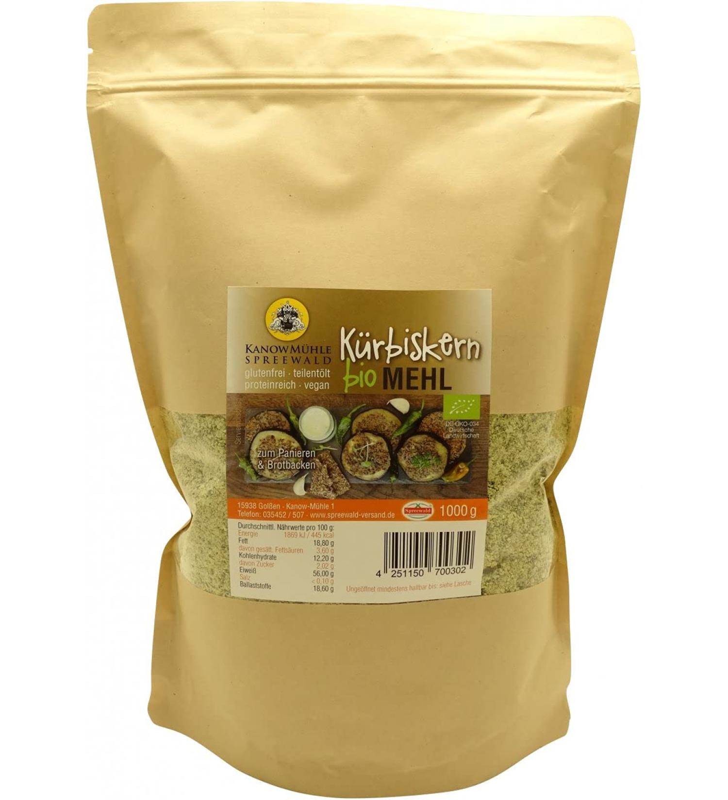 Kanow M hle Spreewald - Spreewald organic pumpkin seed flour - 1000 g 1 kg (1 pack)