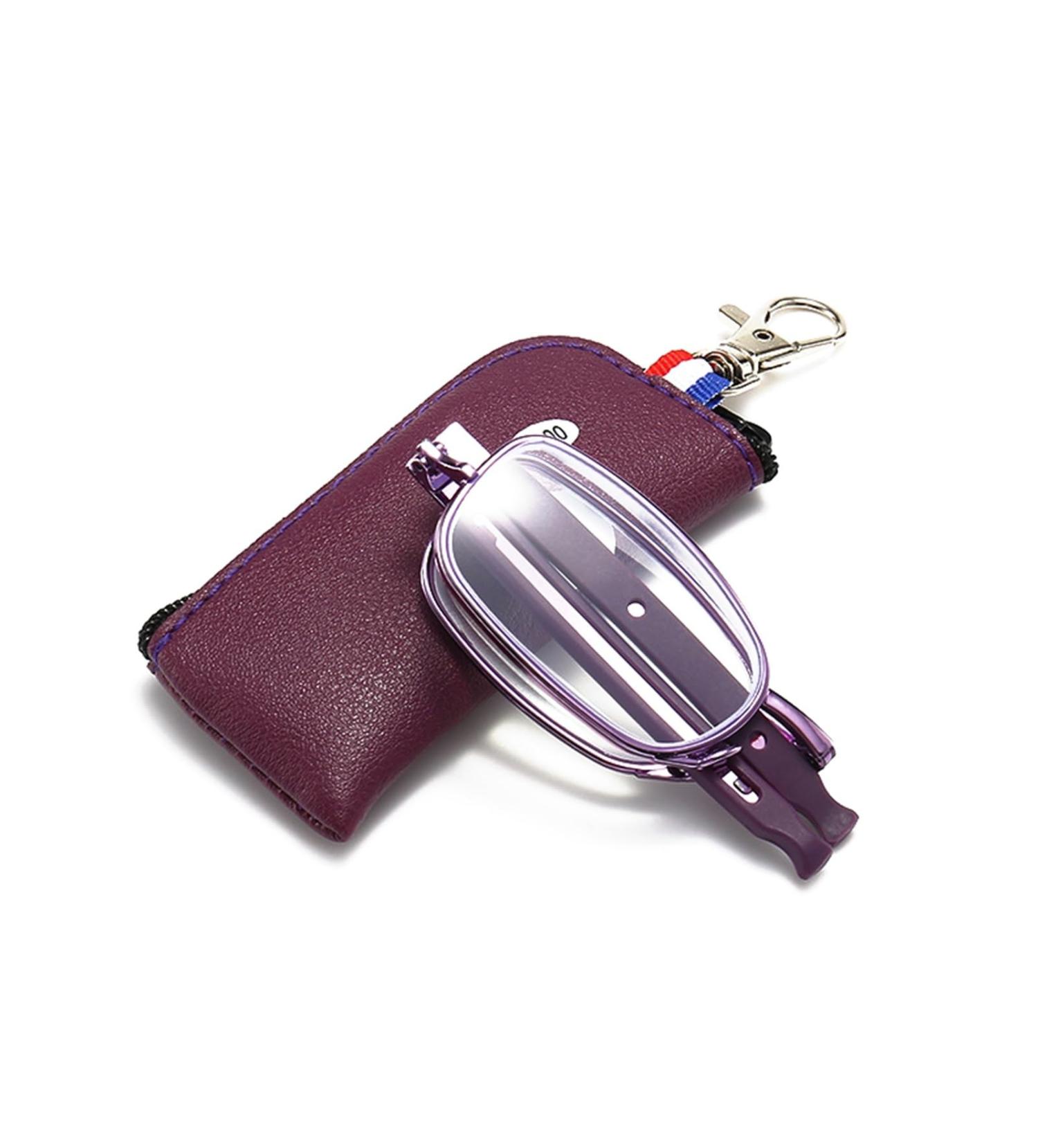 Lightweight Folding Metal Reading Glasses Blue Light Blocking Readers Portable Glasses with Keychain Bags(Couleur:Purple Grandeur:2.5x) - Buy Online on GoSupps.com