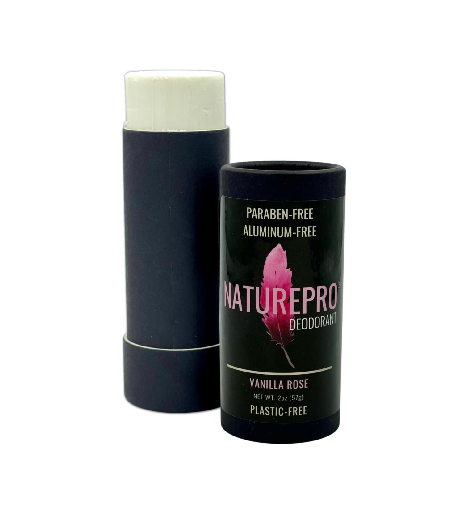 NaturePro All-Natural Deodorant for Men and Women - Paraben-Free, Aluminum-Free, Cruelty-Free - Coconut Oil and Shea Butter (Vanilla Rose) - Plastic-Free Option - Buy Online on GoSupps.com