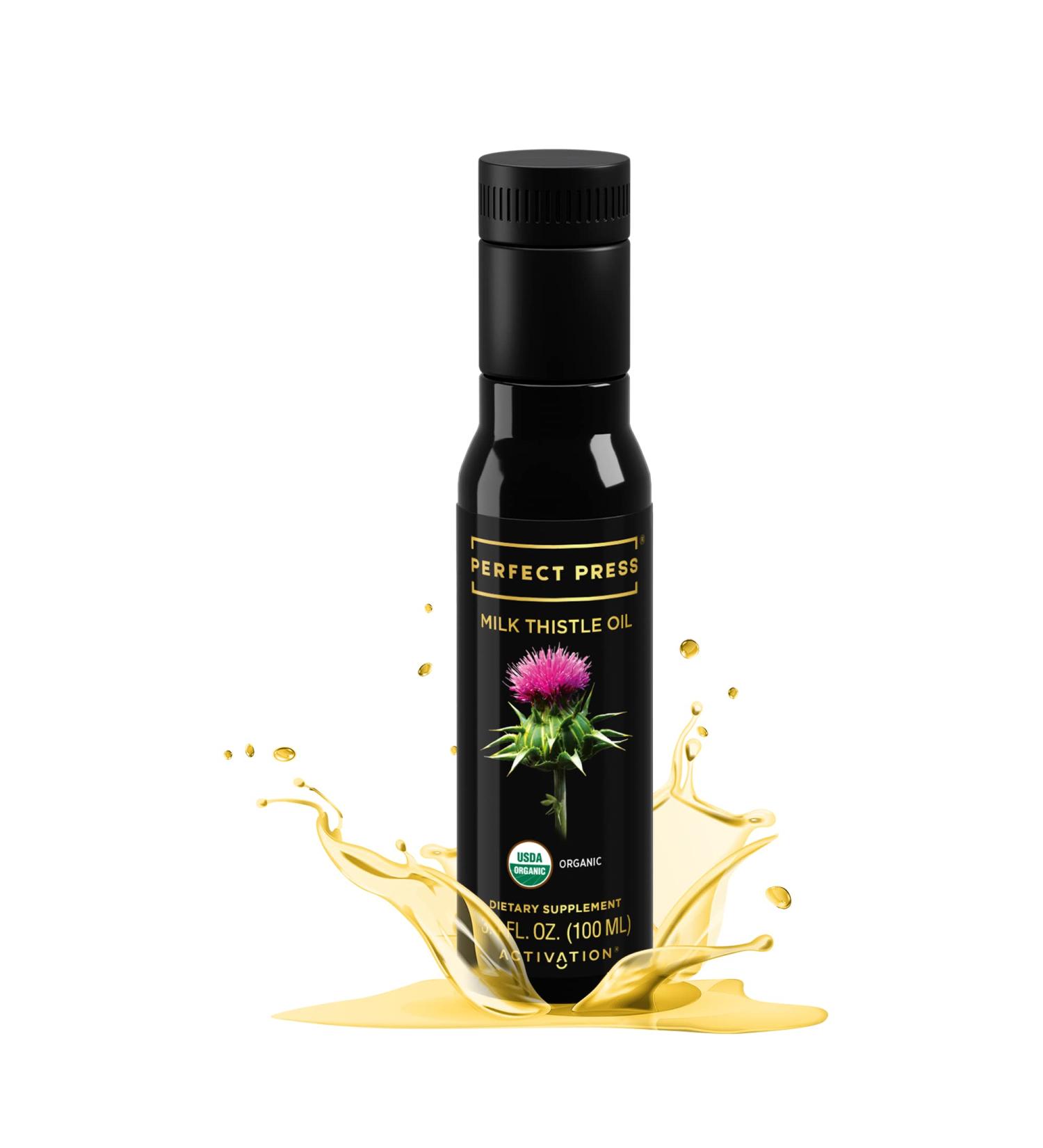 Activation Perfect Press Milk Thistle Oil - Pure Liquid Extract for Natural Detox & Heart Health - Non GMO Supplement - 100ml - Buy Online on GoSupps.com
