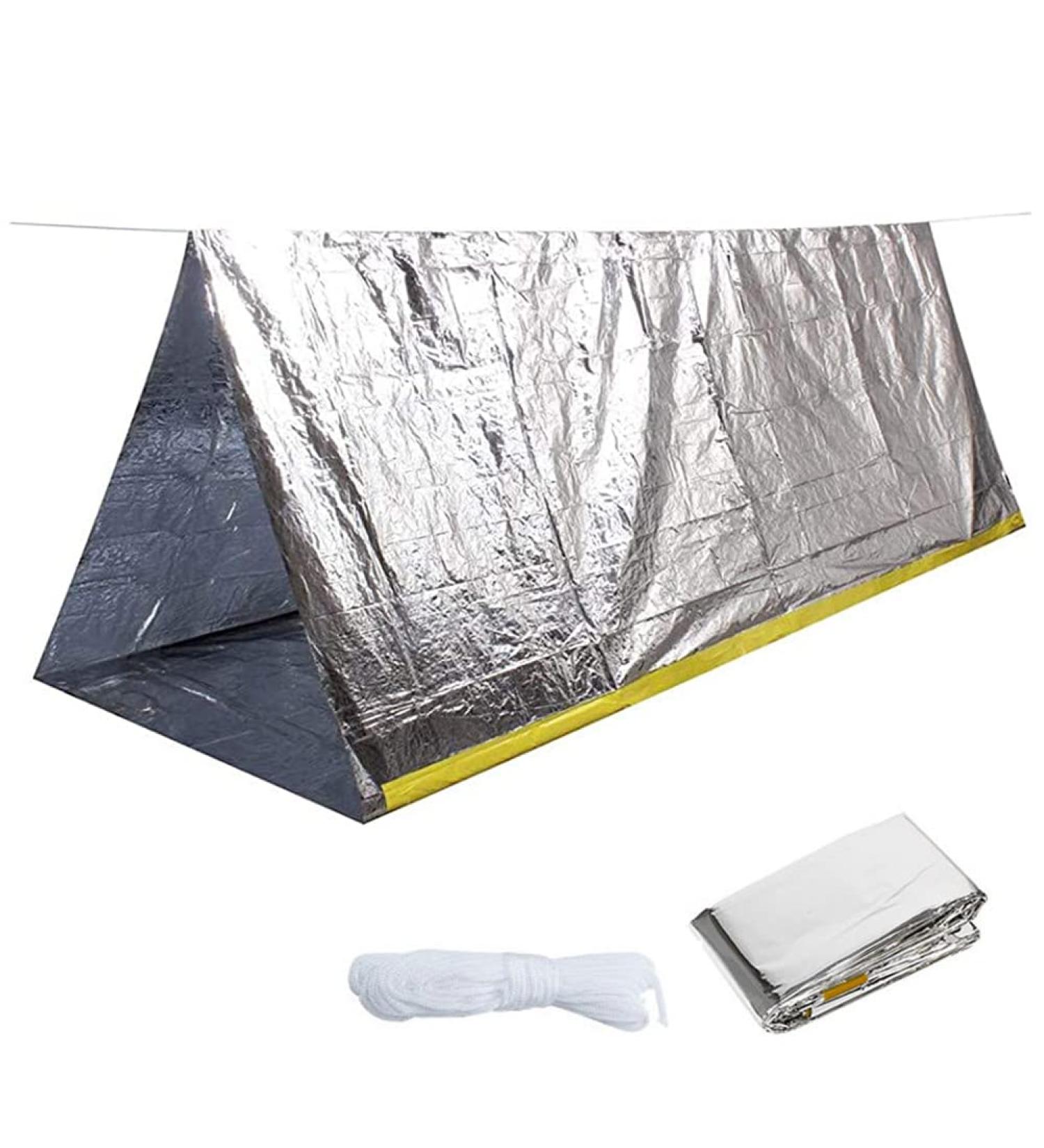Buy Duben Emergency Survival Tent | Ultra-Light Waterproof 2-Person Thermal Shelter for Camping & Hiking - Ideal Emergency Rescue Tent with Rope - Buy Online on GoSupps.com
