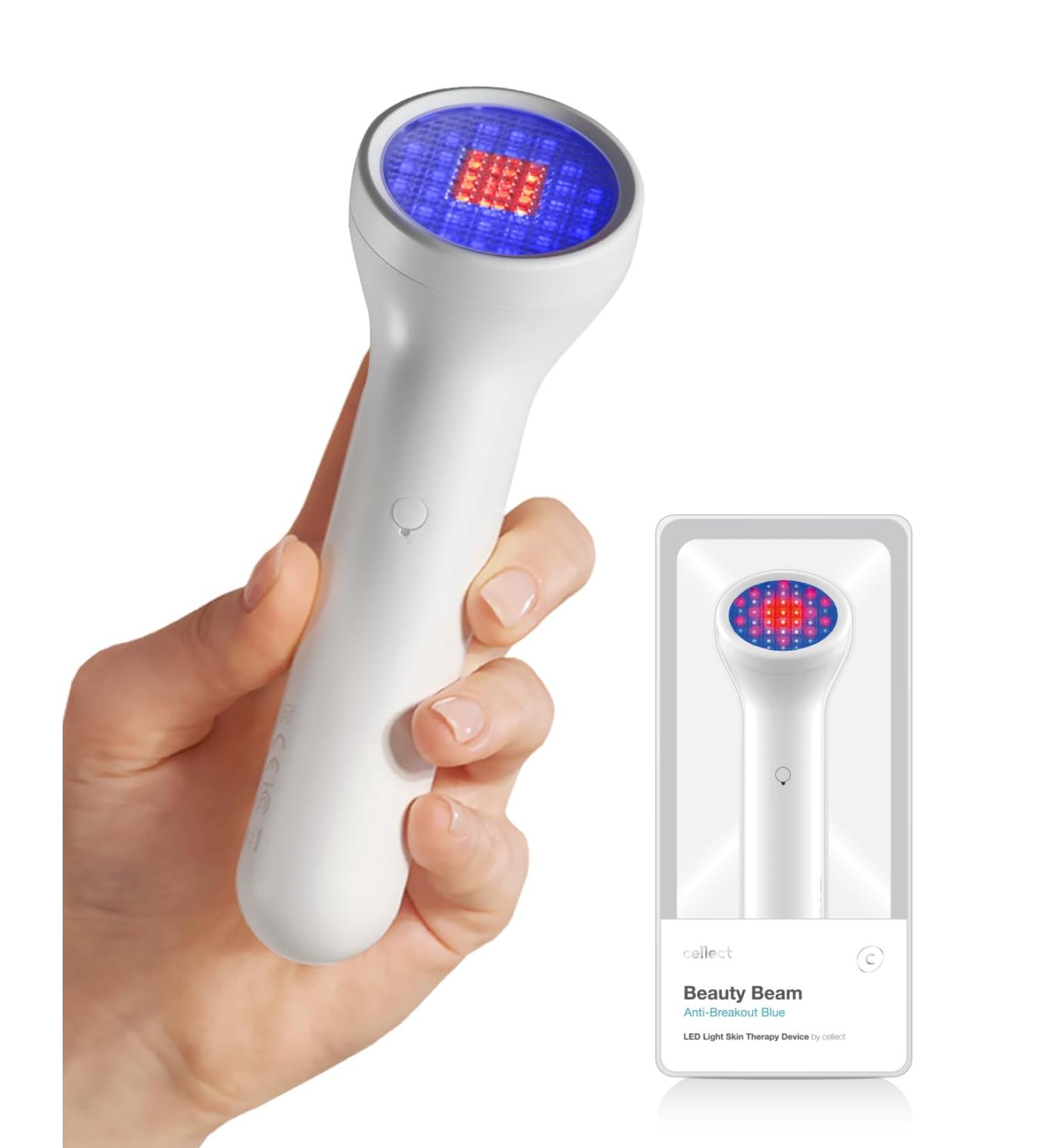 Anti-Breakout Blue Beauty Beam by CELLECT - Portable Red Infrared Blue LED Facial Device for Blemish Clearing | Spa & Home Skincare - Buy Online on GoSupps.com