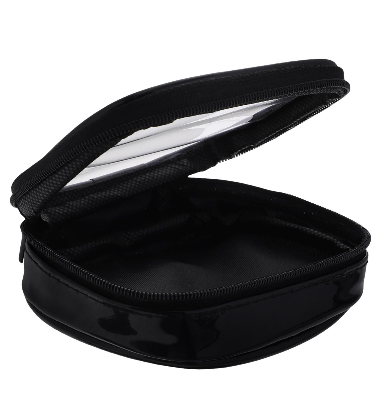 Fomiyes Portable Makeup Etui | Small Travel Cosmetic Organizer Bag | Mini Cosmetics Storage Pouch 11x9x3cm - Black - Buy Online on GoSupps.com
