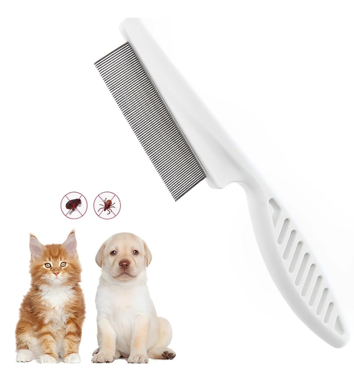 Redreo Flea Comb for Dogs & Cats | Professional Pet Comb for Flea & Lice Removal | Gentle Care with Rounded Metal Tines - Buy Online on GoSupps.com