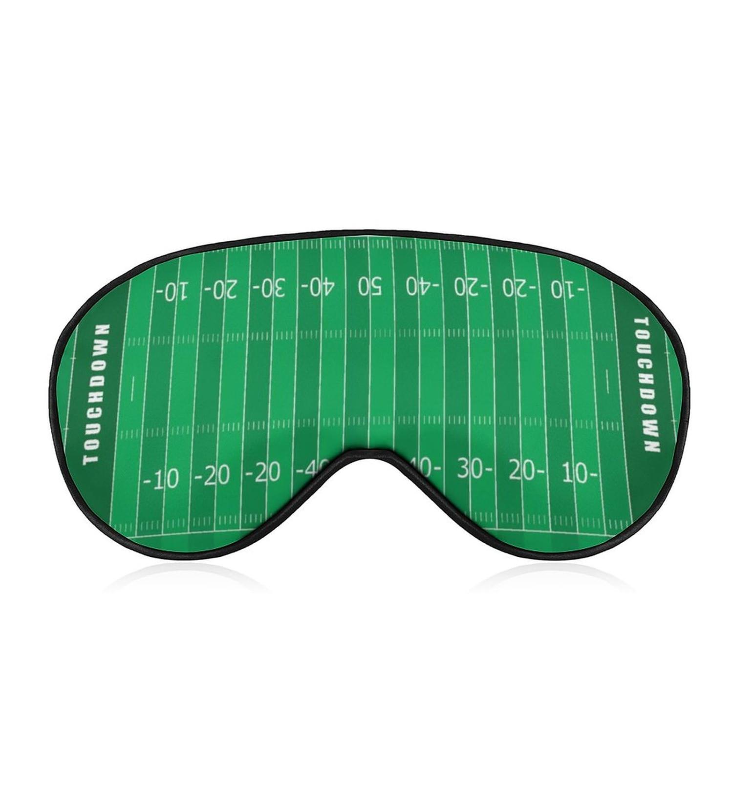 Rugby American Football Field Sleep Mask | Adjustable Strap Blindfold for Men & Women | Blocks Light for Night Travel & Nap - Buy Online on GoSupps.com