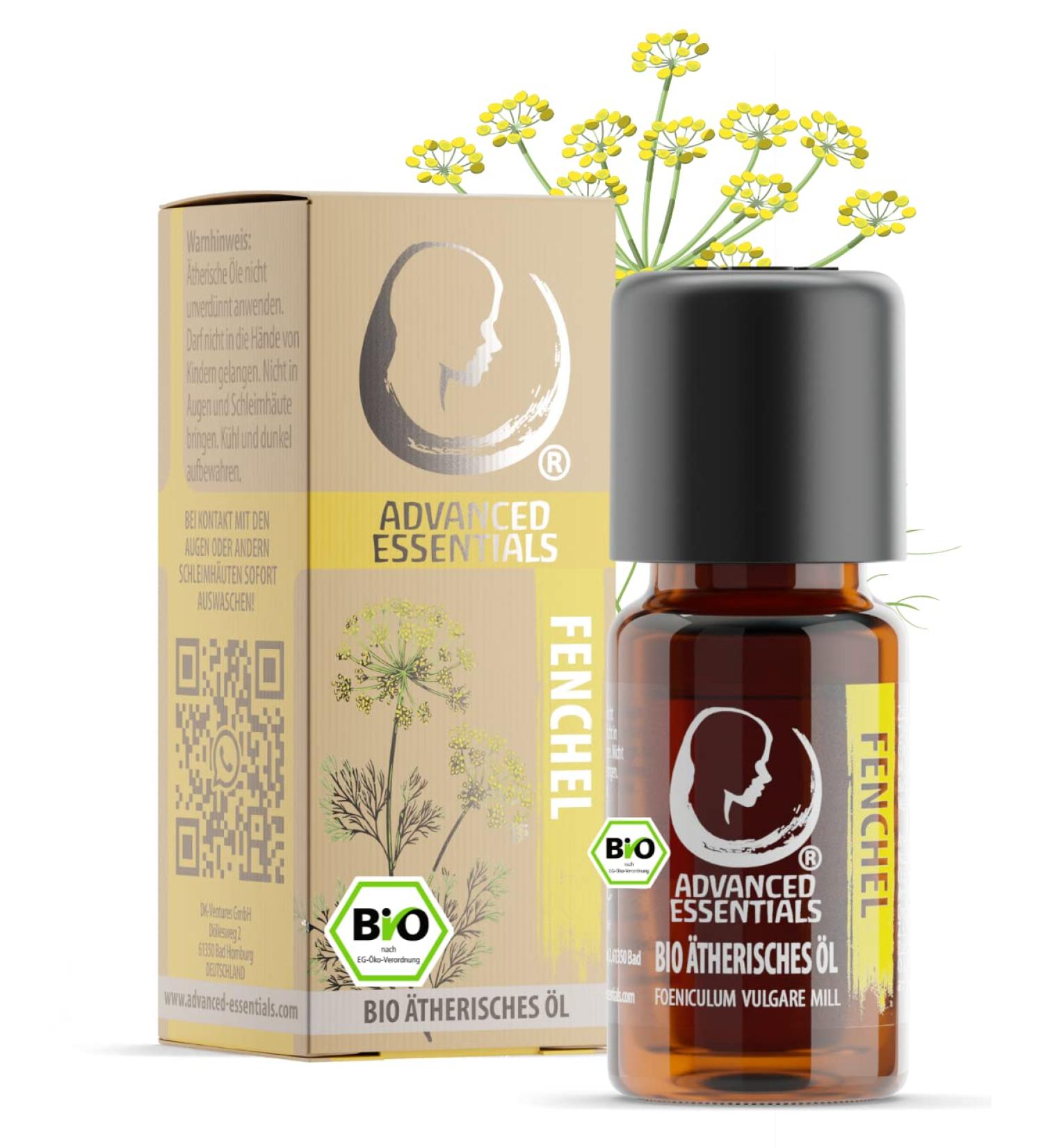 Organic Fennel Essential Oil 10ml - Wild Growth Fennel Seed Oil from Bulgaria | Premium Foeniculum Vulgare Oil - Buy Online on GoSupps.com