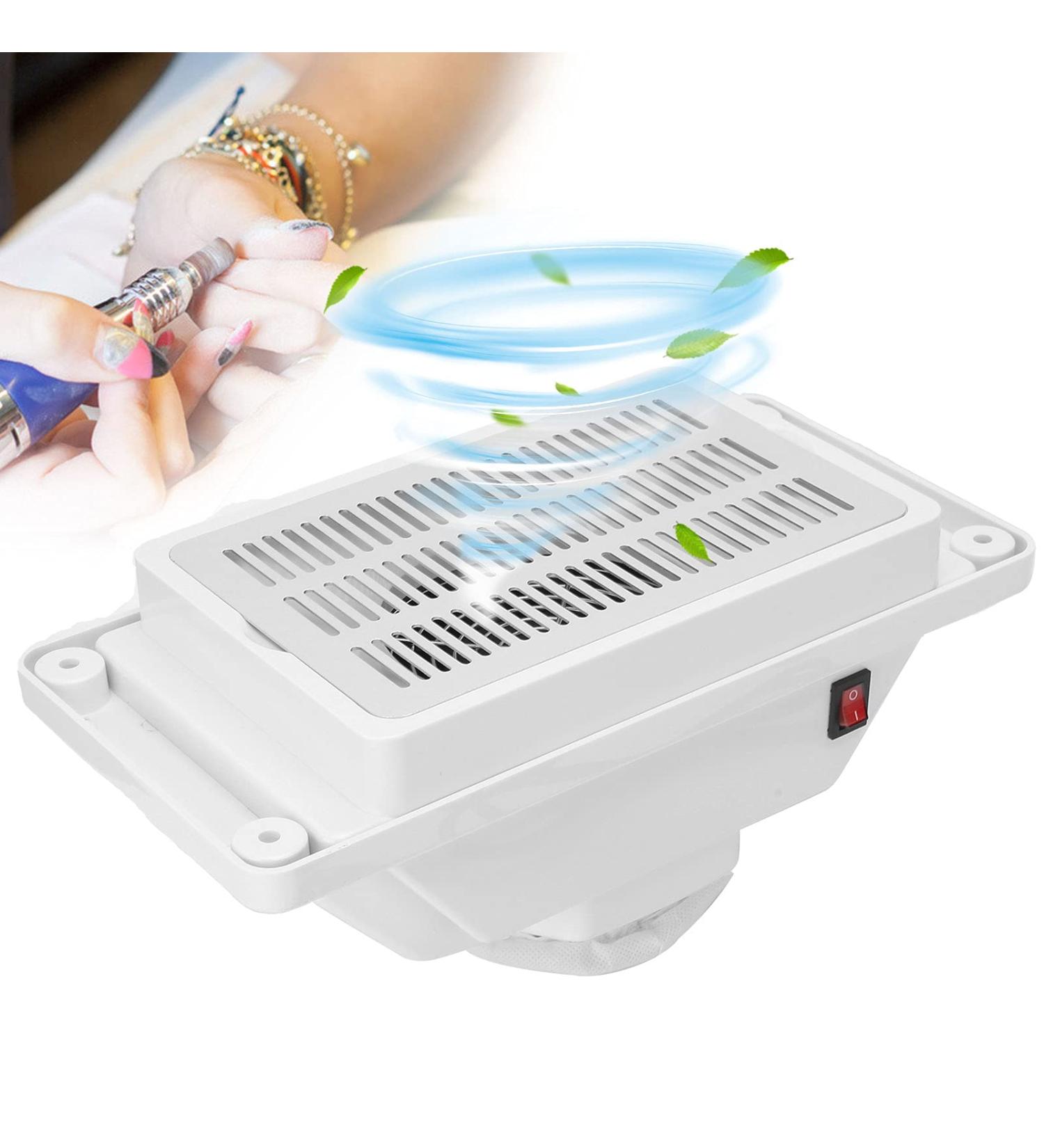 Nail Dust Collector - Professional Quiet Desk Vacuum Cleaner for Nail Art with Electric Fan Filter (UK Plug) - Buy Online on GoSupps.com