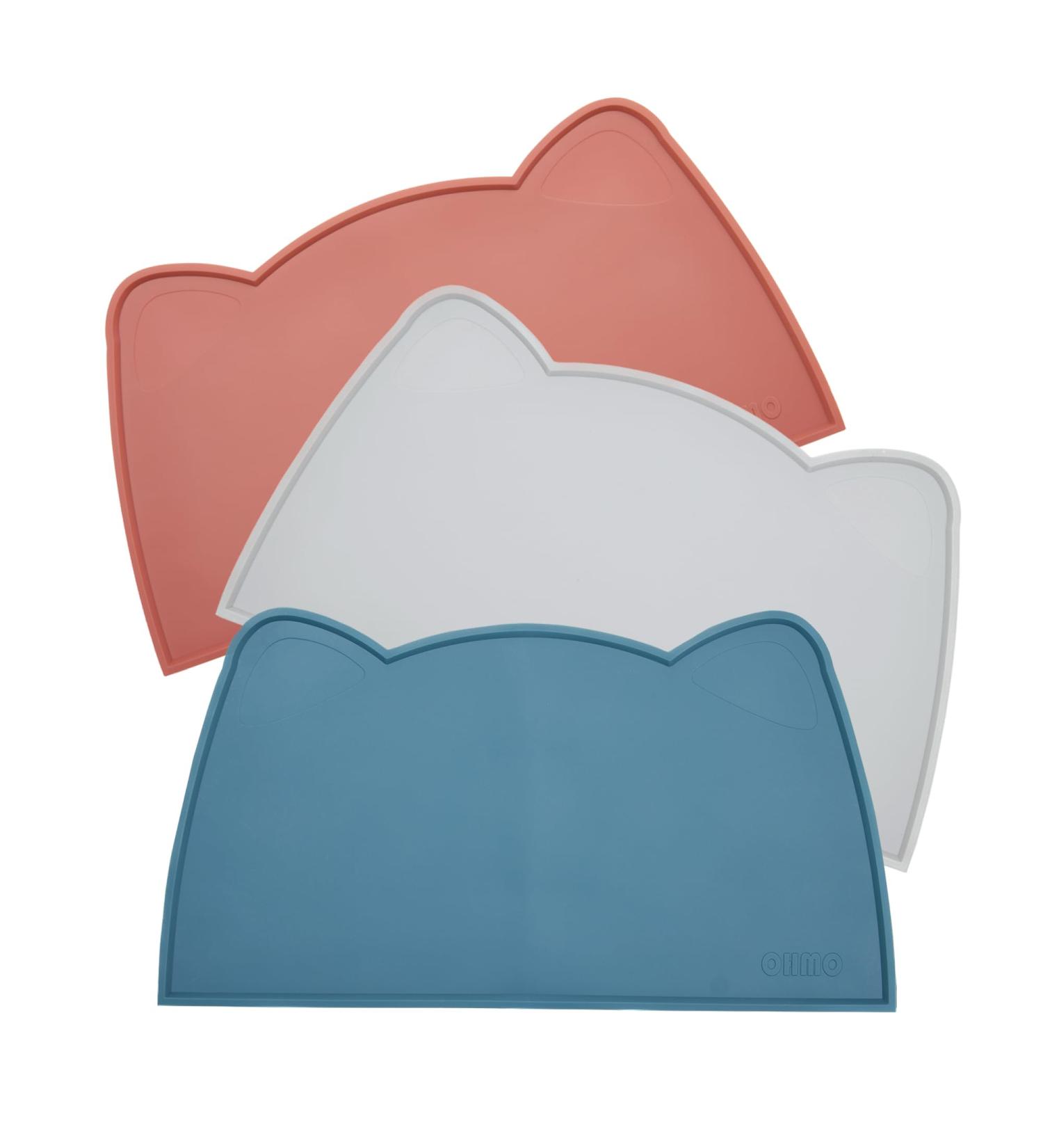 Ohmo Bowl Pad for Small Dogs & Cats | Non-Slip Silicone Feeding Mat | Waterproof Blue-Green 46x25cm - Perfect for Cat Bars - Buy Online on GoSupps.com