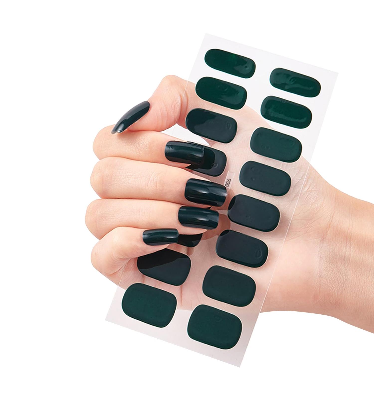 Art Nail Gel Stickers 16 Strips Full Cover Nail Stickers Nail Polish Wraps Adhesive Nail Art Decorations Manicure Nail Stickers for Woman Cs016 - Buy Online on GoSupps.com