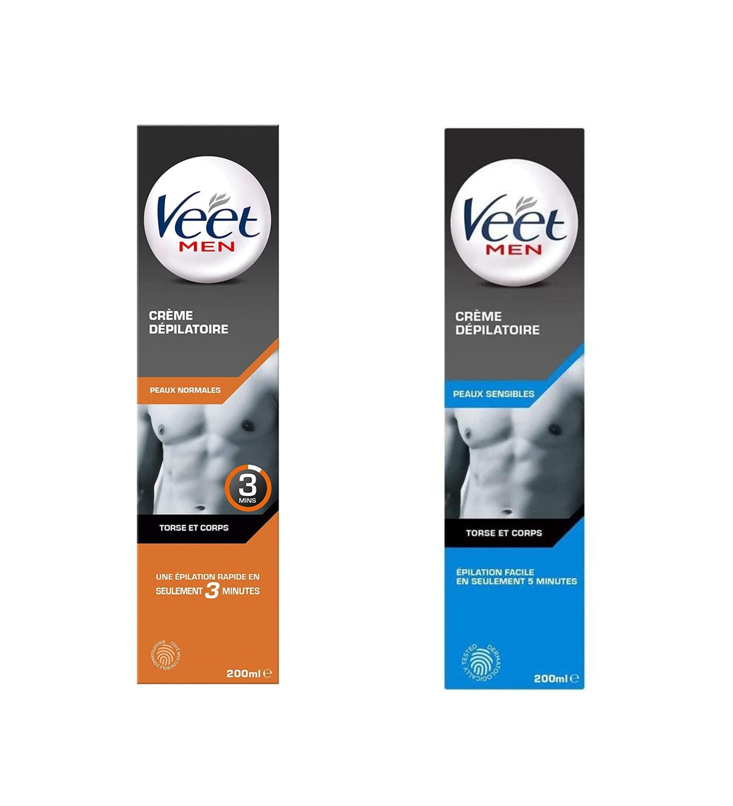 Veet Men - Lot de Cr mes D pilatoires 200 ml Peaux Normales et Peaux Sensibles (Cr mes D pilatoires Peaux Sensibles & Normales) - Buy Online on GoSupps.com