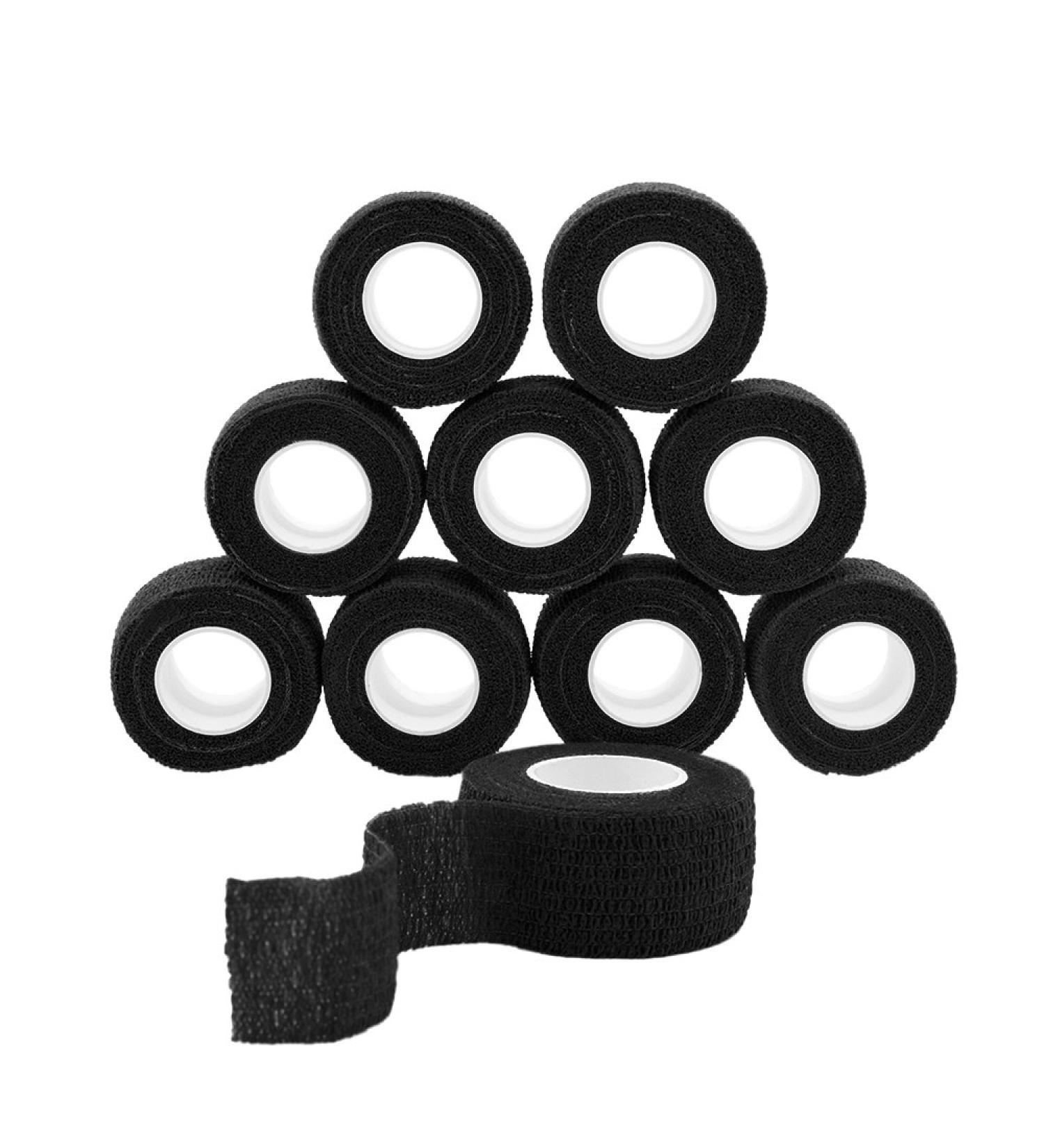 Qigui 10 Roll Finger Plaster - Self-Adhering Elastic Bandage (2.5cm x 4.5m) Waterproof & Flexible Adhesive for Sports & First Aid Ideal Black Bandage - Buy Online on GoSupps.com