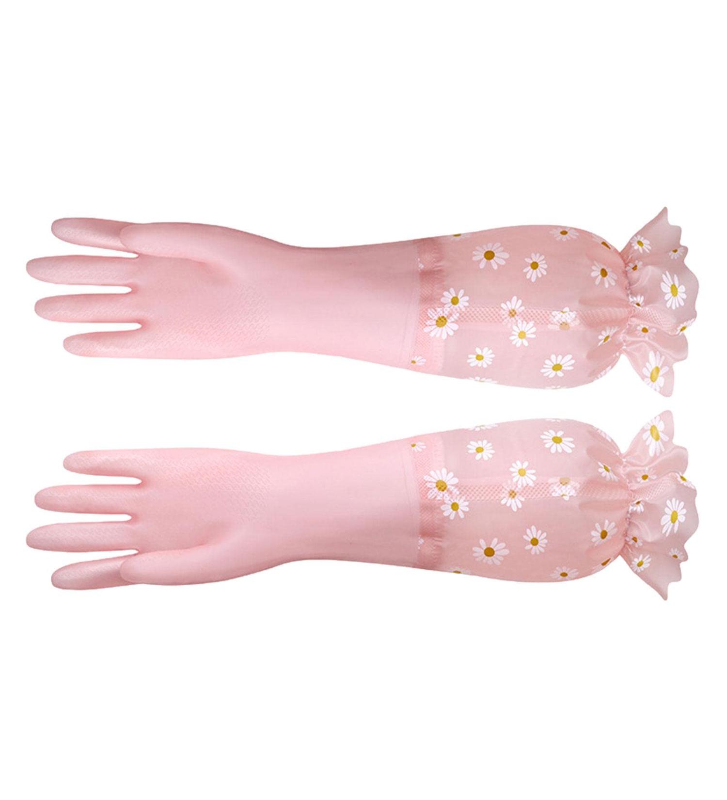 Dishwashing Cleaning Gloves - Reusable PVC Kitchen Dishwashing Gloves Waterproof Non-Slip Long Sleeve Kitchen Gloves Latex Free Dobooo - Buy Online on GoSupps.com