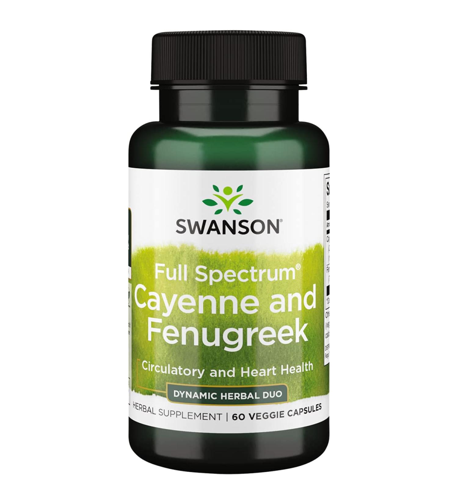 Swanson Full Spectrum Cayenne & Fenugreek 60 Veg Capsules - Natural Digestive Support - Buy Online on GoSupps.com