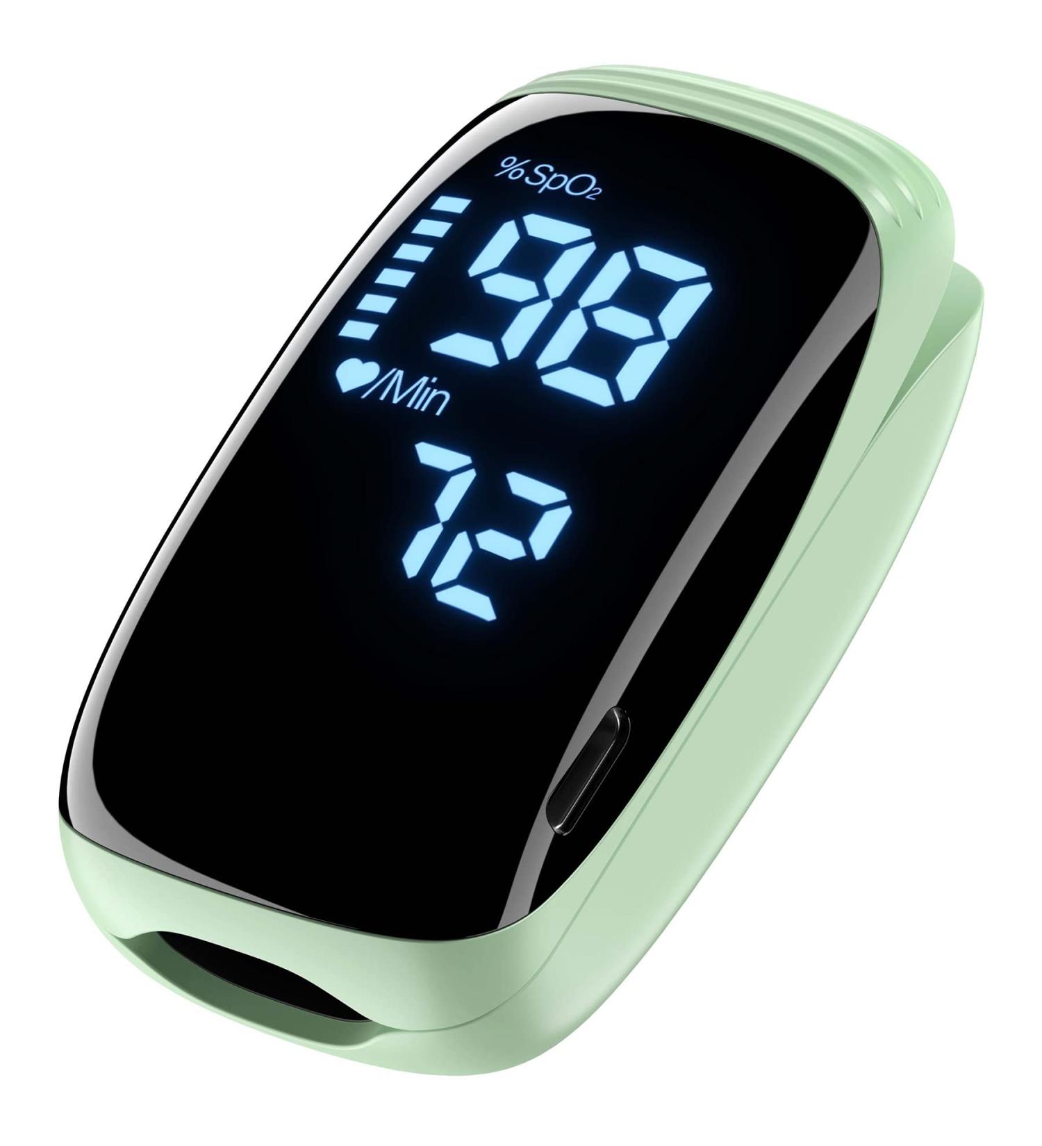 Finger Pulse Oximeter | Rechargeable Oxygen Meter for Home & Sports | Fast Spo2 Reading | Green - Buy Online on GoSupps.com