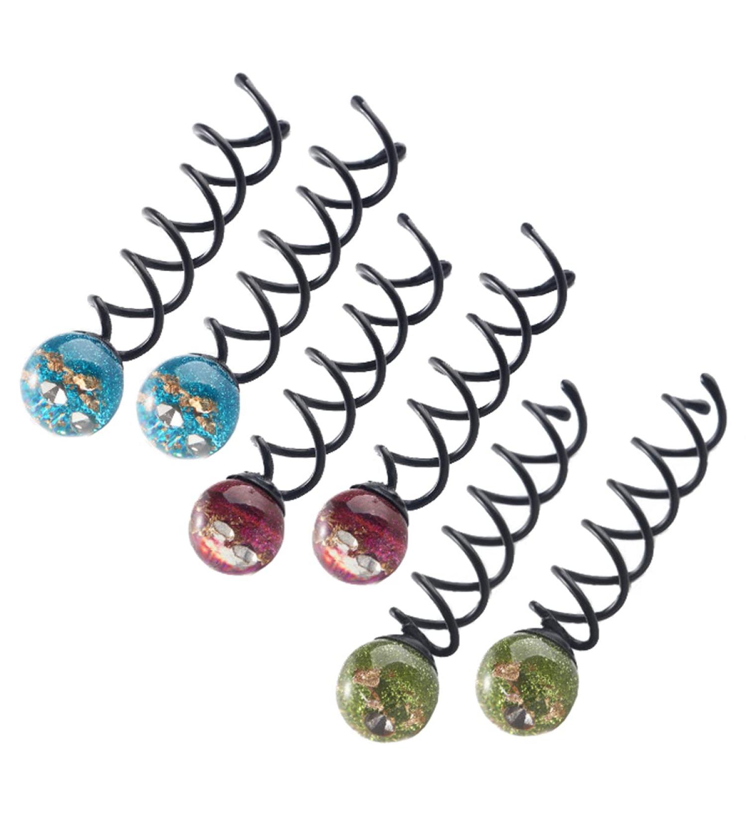 Set of 3 Twist Screw Hair Pins for Bun Styling - Spiral Hair Bun Stick Clips for Women - Buy Online on GoSupps.com