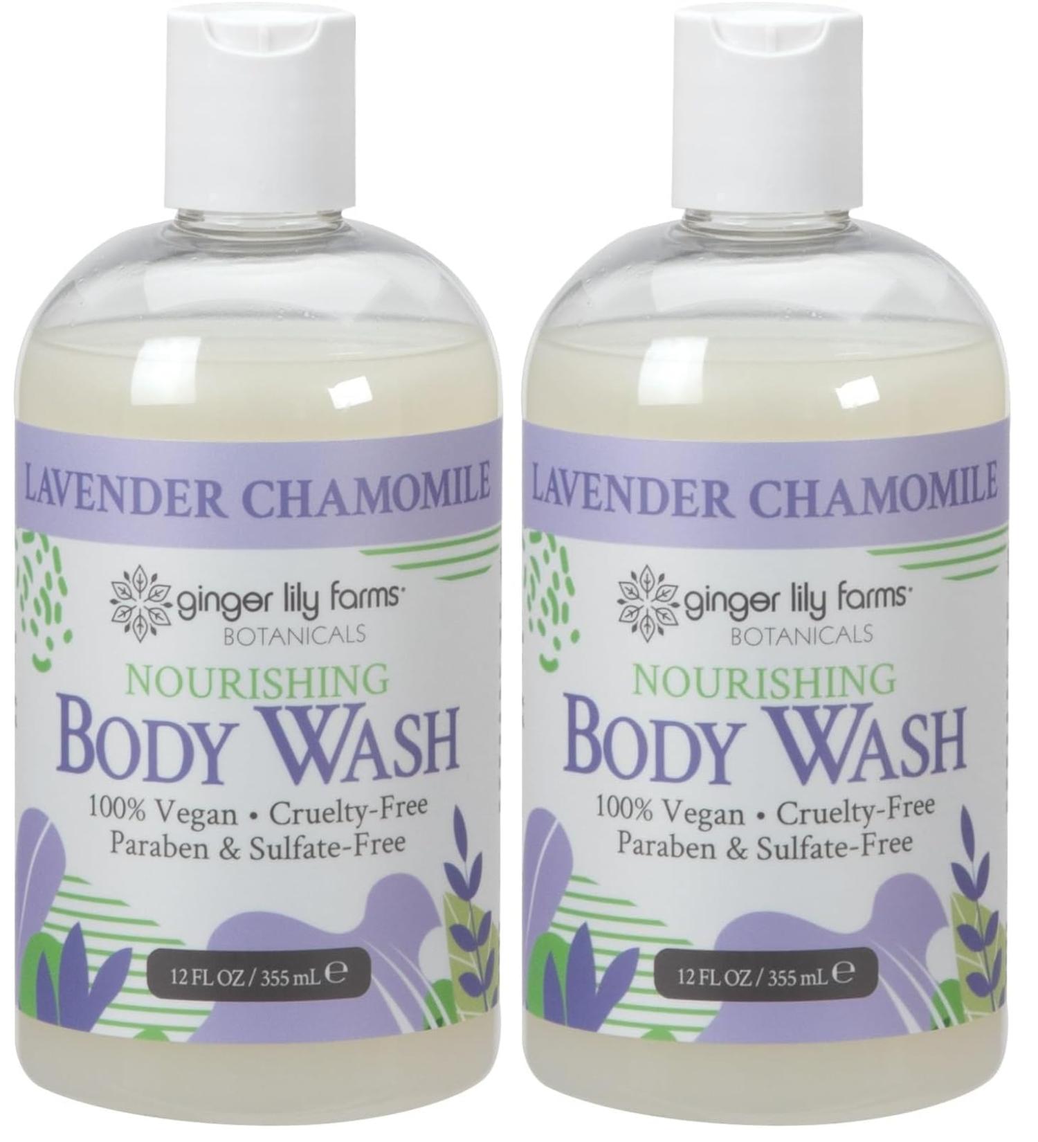 Ginger Lily Farms Botanicals Nourishing Body Wash 100% Vegan & Cruelty-Free Lavender Chamomile Scent 12 Fl Oz (Pack of 2)