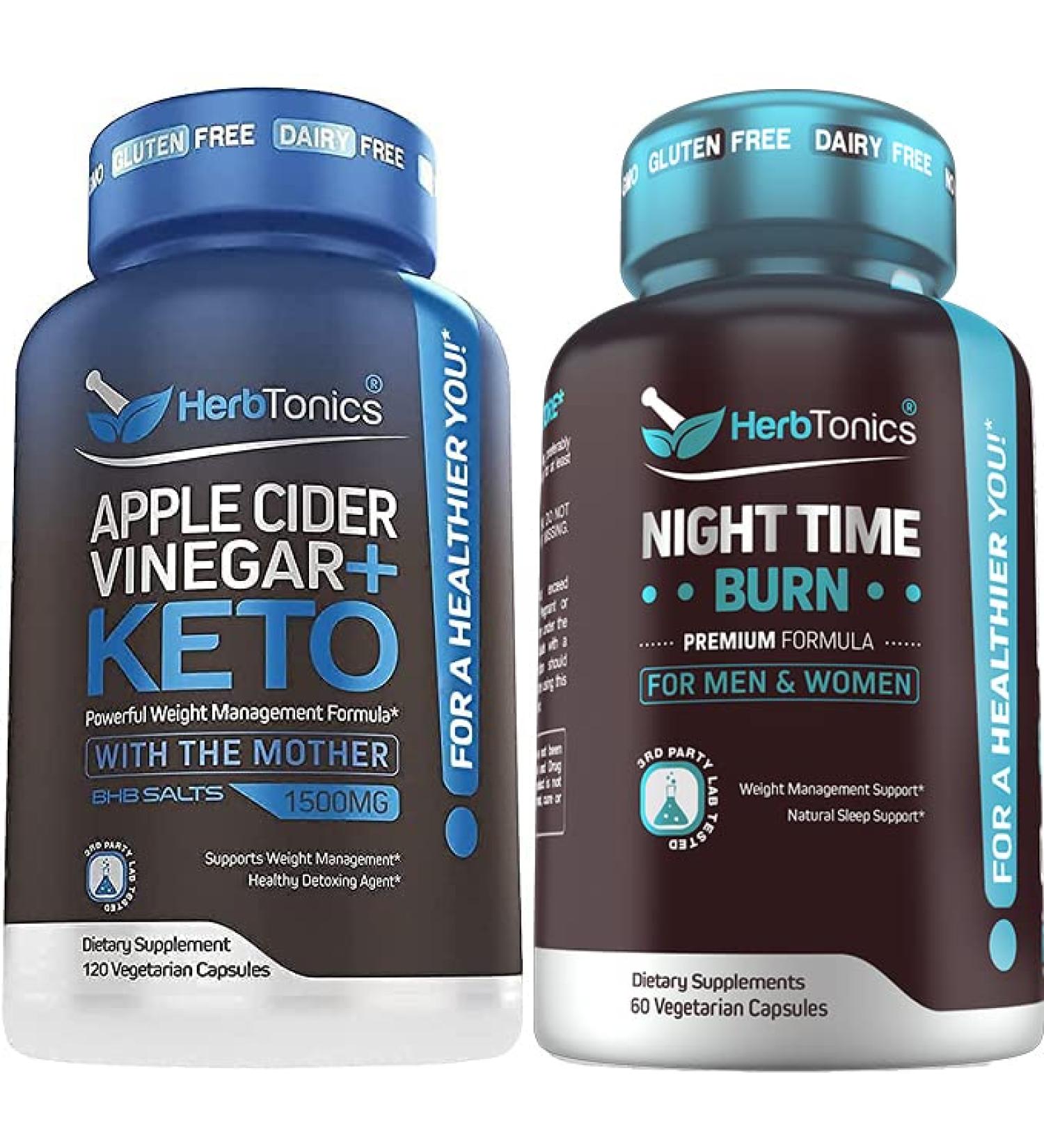 Apple Cider Vinegar + Keto BHB Salts with Night Time Fat Burner Bundle - Buy Online on GoSupps.com