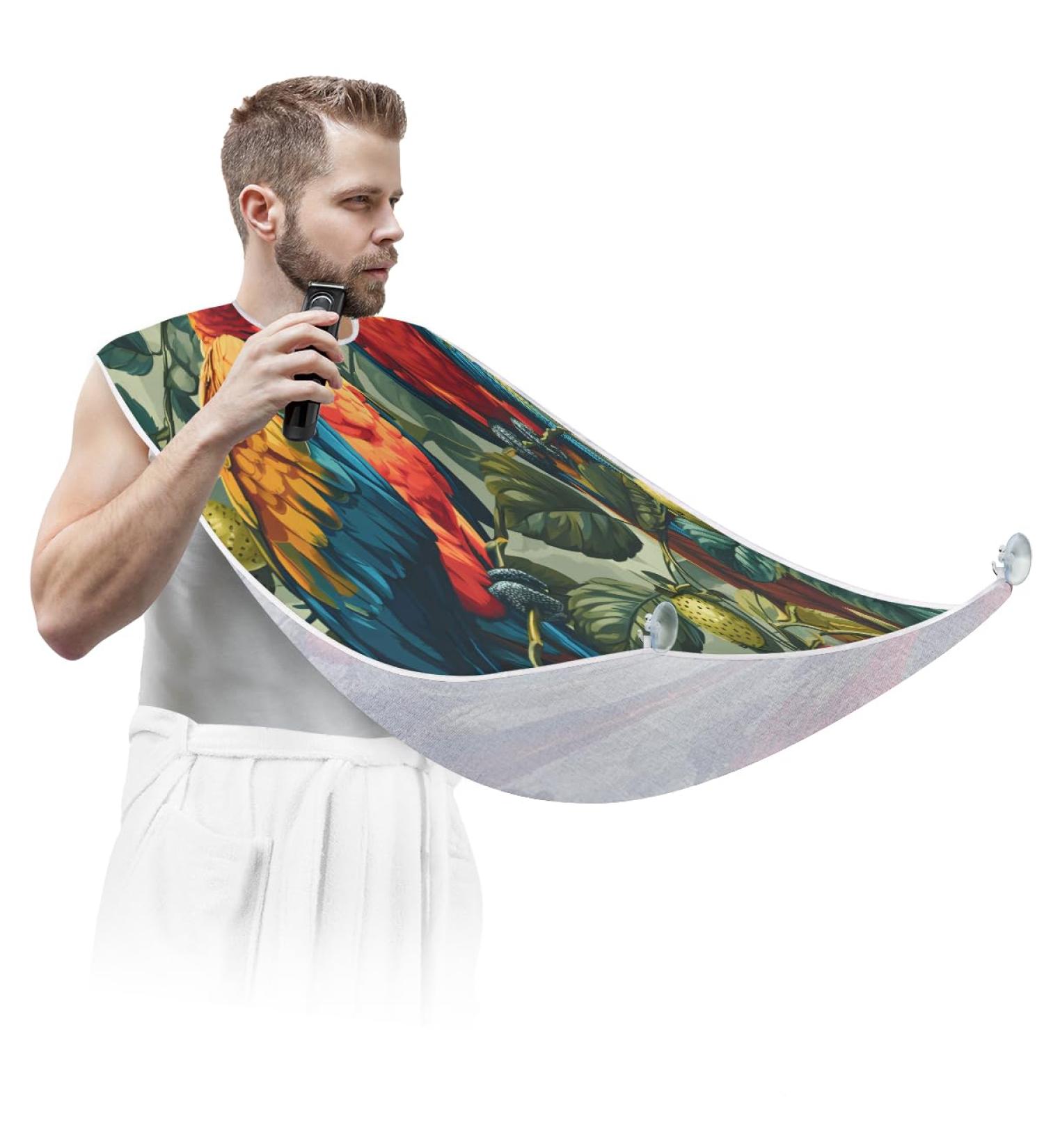 Bird Parrot Beard Bib Apron - Beard Hair Catcher for Men | Perfect Father's Day & Anniversary Gifts | Includes 2 Suction Cups - Buy Online on GoSupps.com