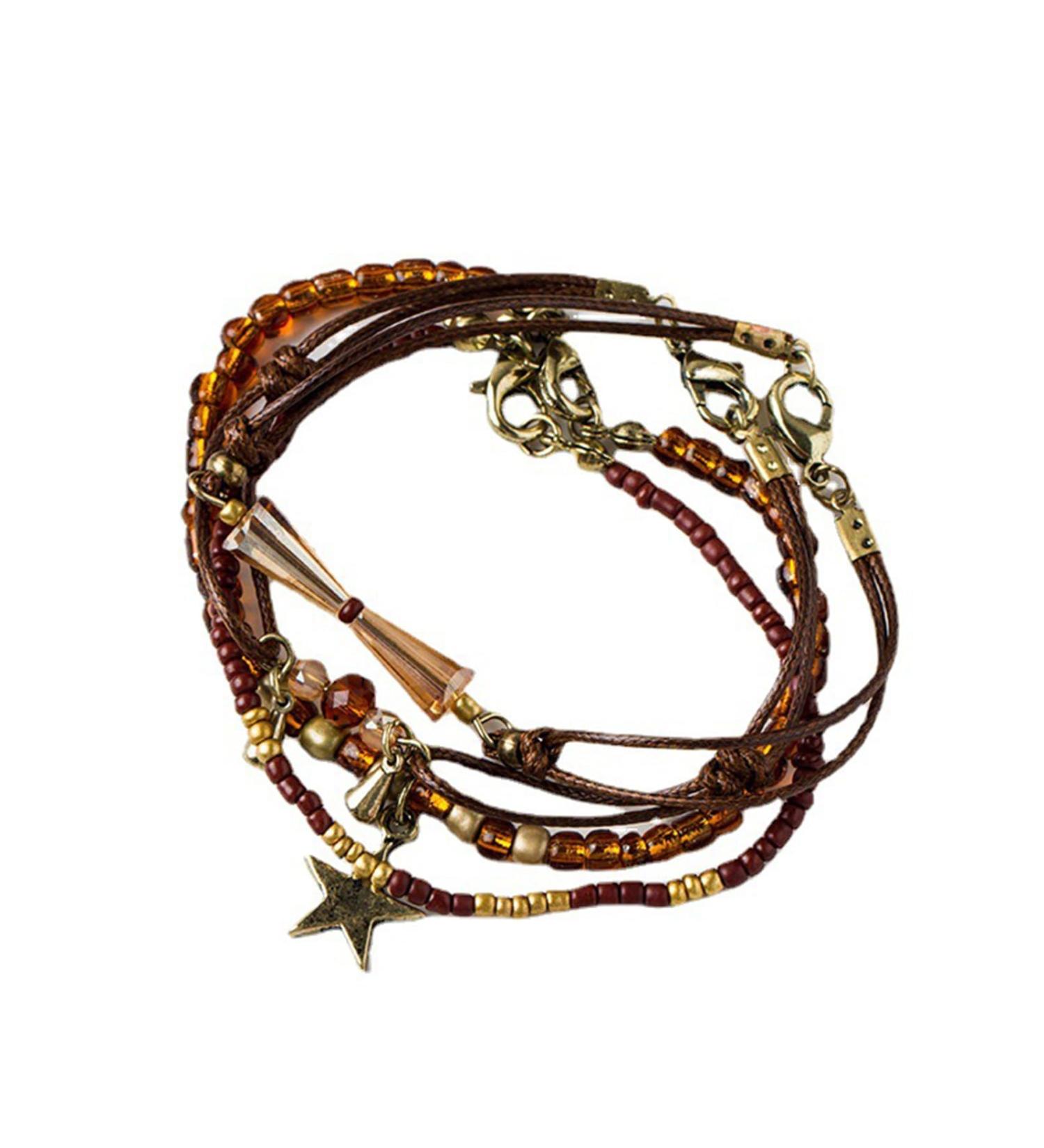 Handmade Bohemian Bracelet with Acrylic Pearls & Retro Design | Oralgo Jewelry for Fashionistas - Buy Online on GoSupps.com